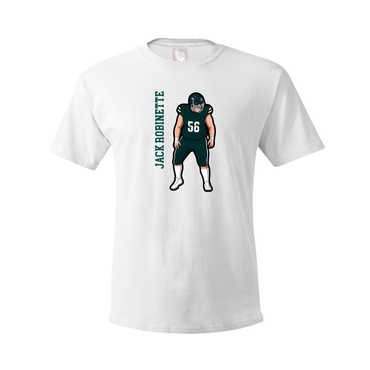 Youth Tee — Name Vertical in White