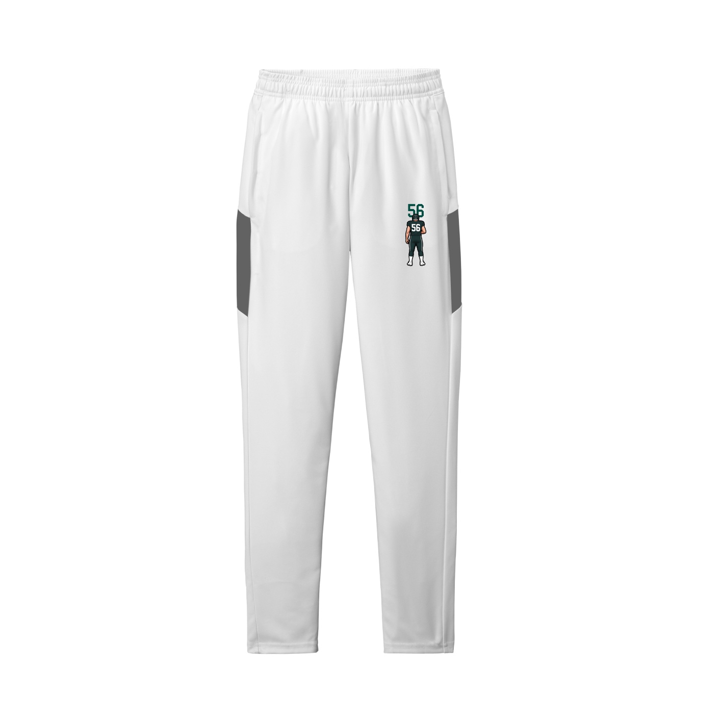 Team Travel Pant — Number Top in White/Grey
