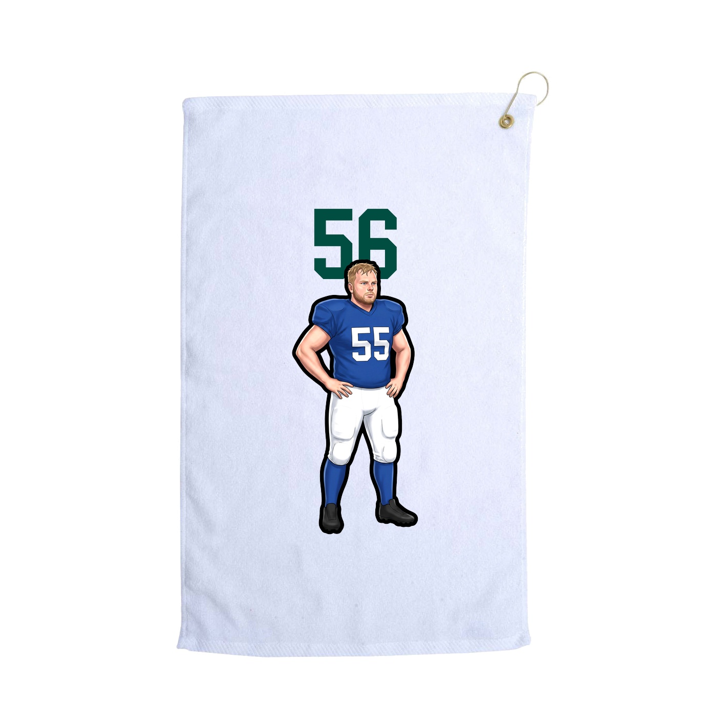 Golf Towel — Number Top in White
