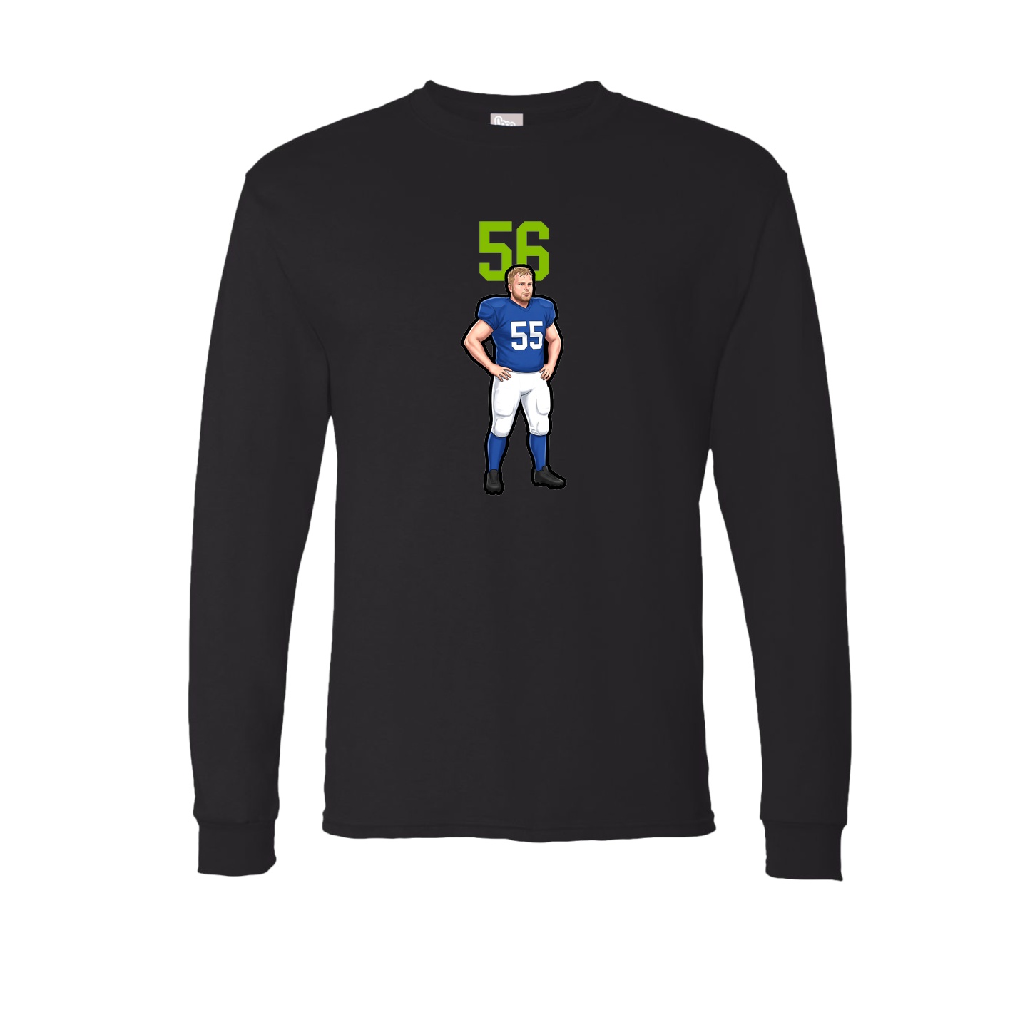 Long Sleeve Tee — Number Top in Black
