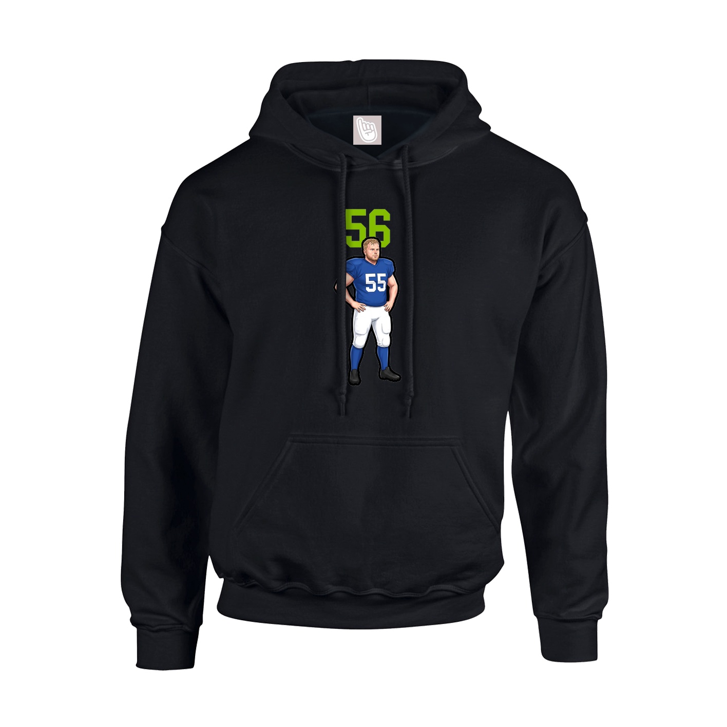 Hoodie — Number Top in Black