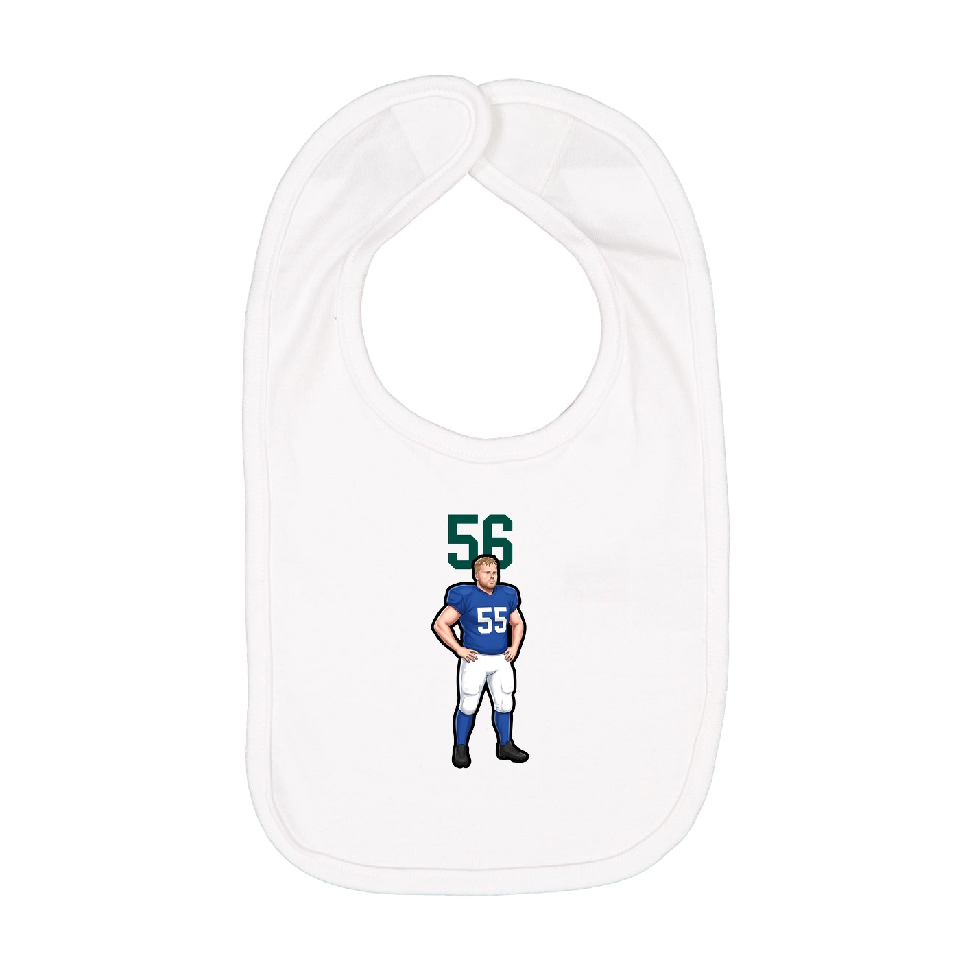 Infant Bib — Number Top in White