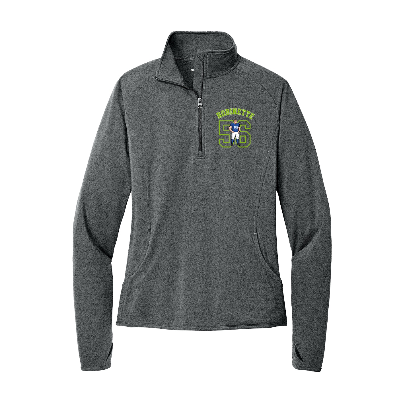 Women's Q-Zip Pullover — Shirsey Arch in Grey