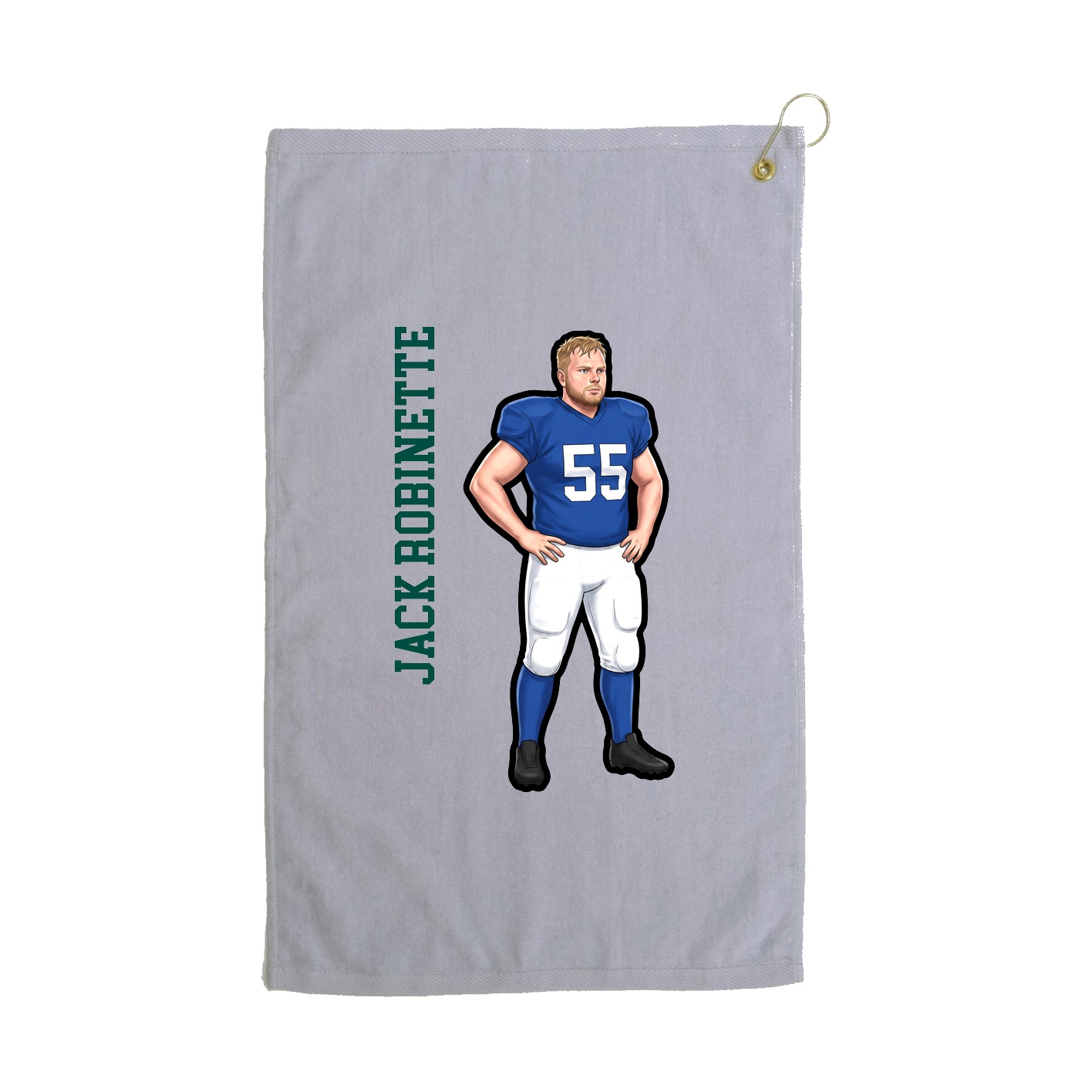 Golf Towel — Name Vertical in Grey