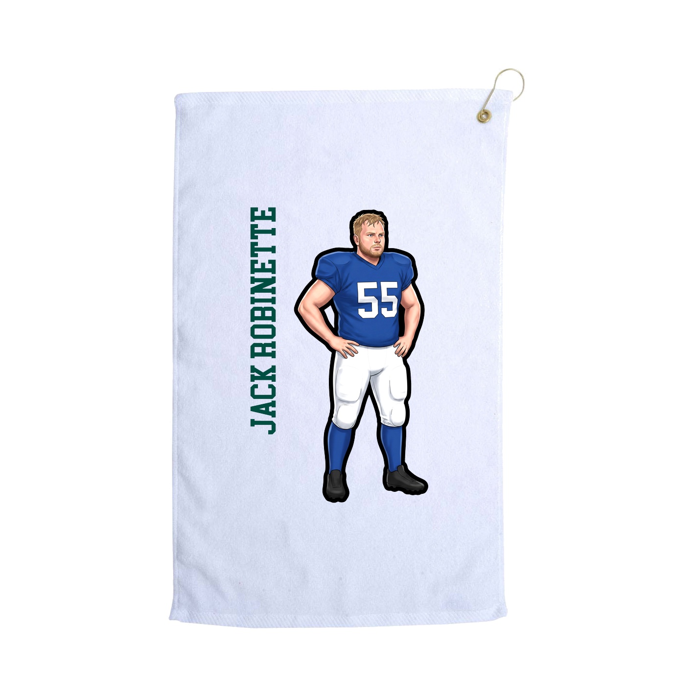 Golf Towel — Name Vertical in White