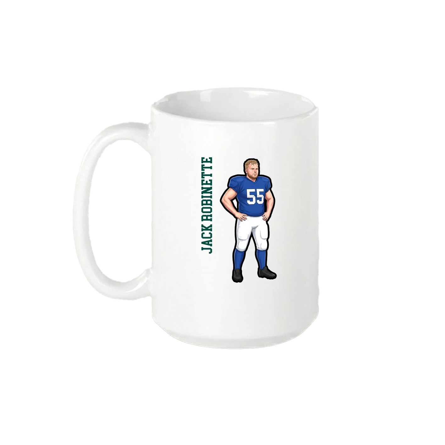 15oz Coffee Mug — Name Vertical in White