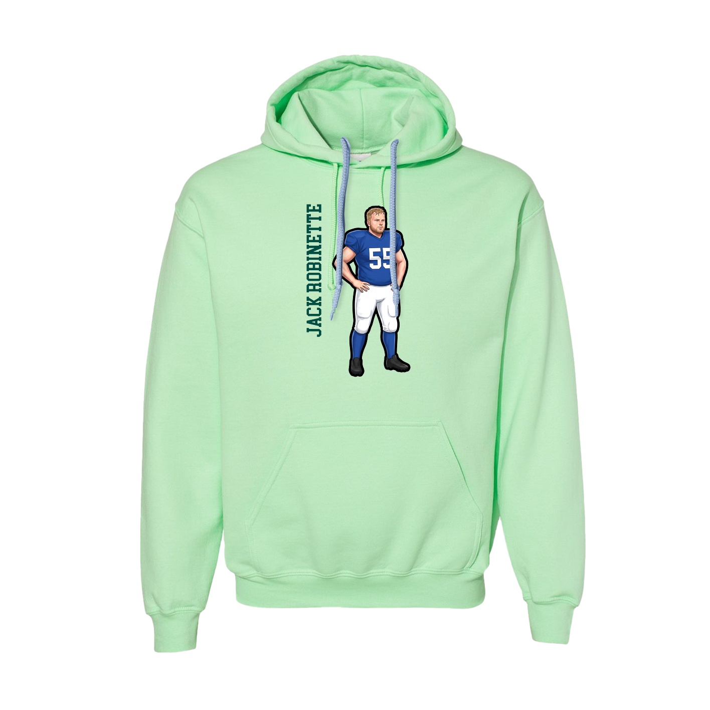 Hoodie — Name Vertical in Green