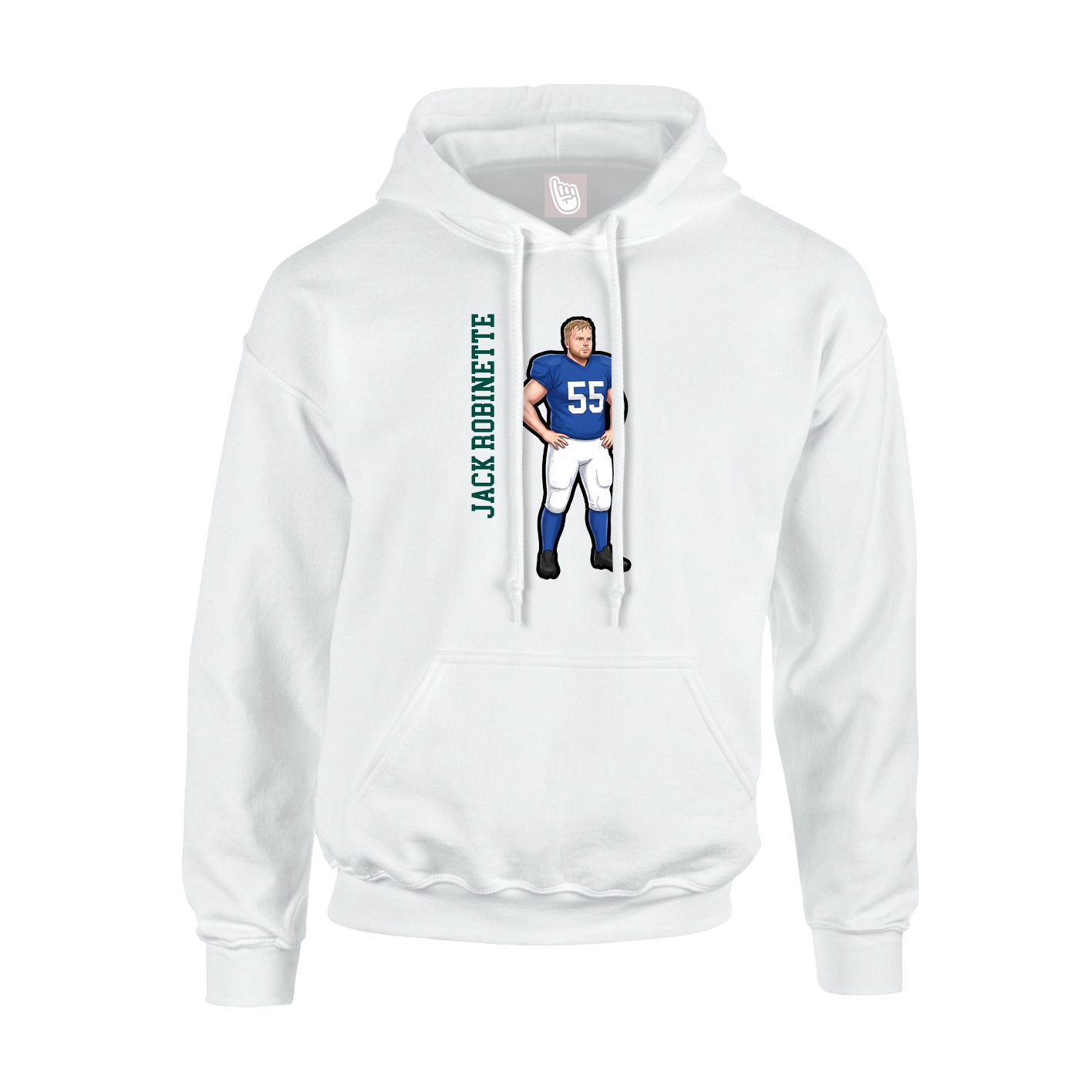 Youth Hoodie — Name Vertical in White