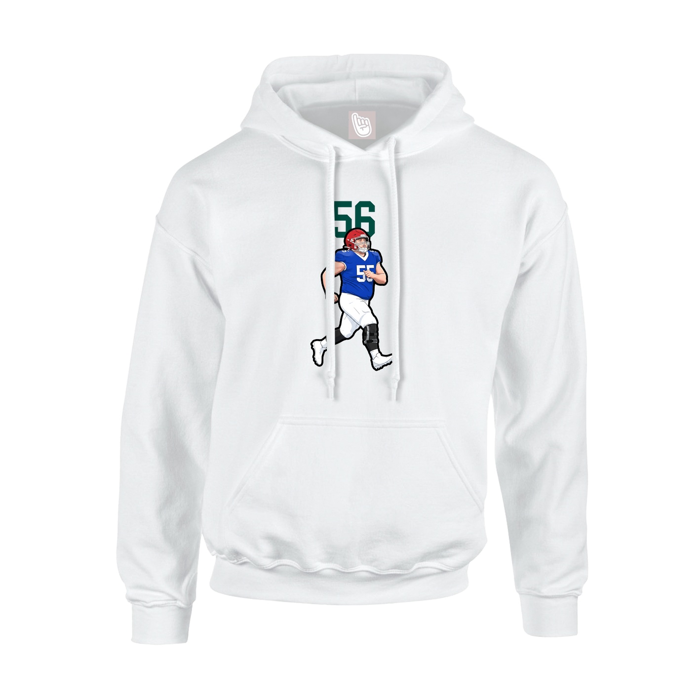 Hoodie — Number Top in White