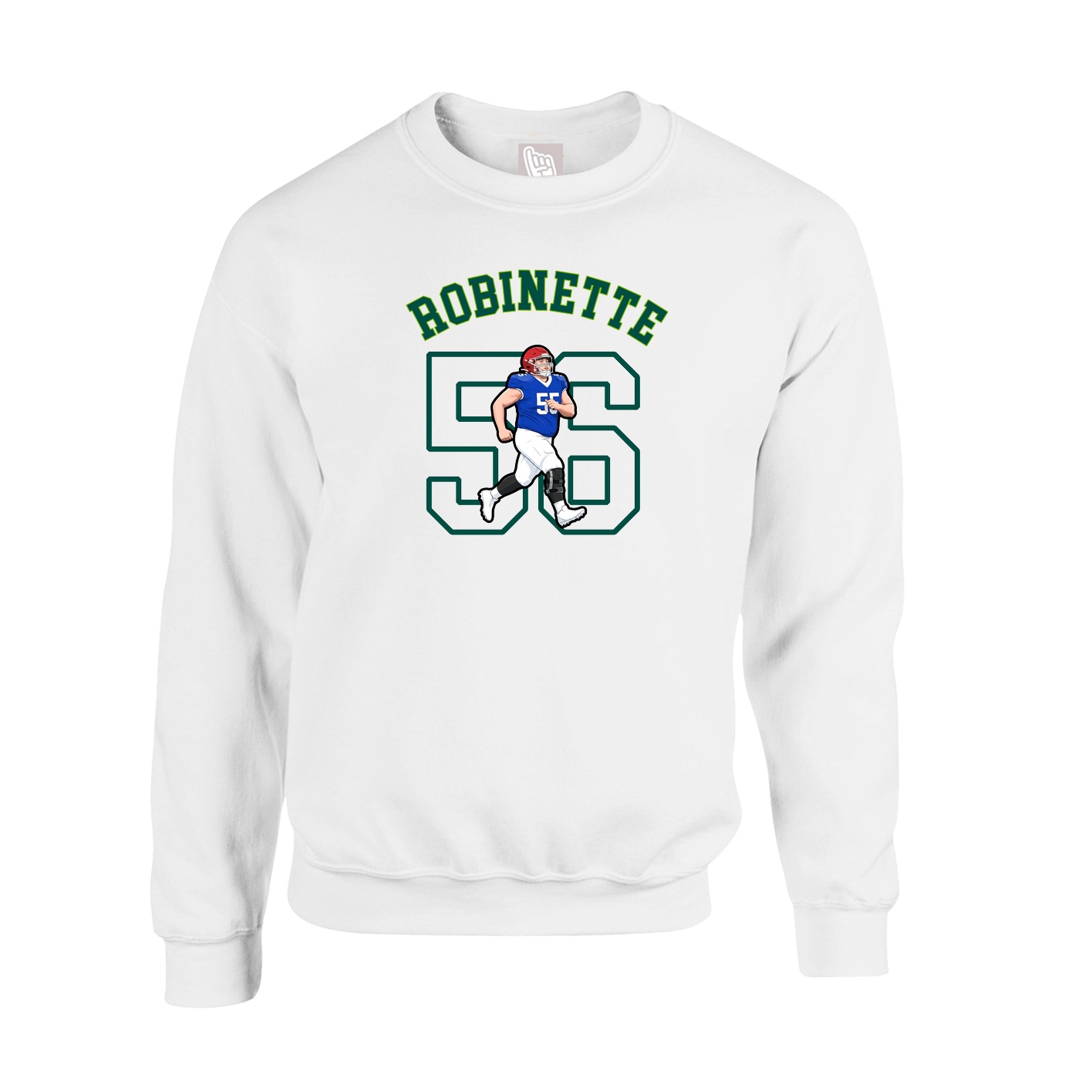 Fleece Crew — Shirsey Arch in White