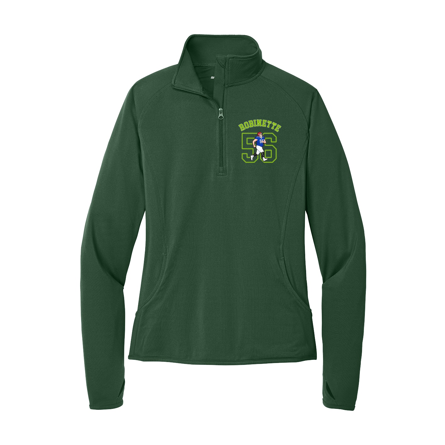 Women's Q-Zip Pullover — Shirsey Arch in Green