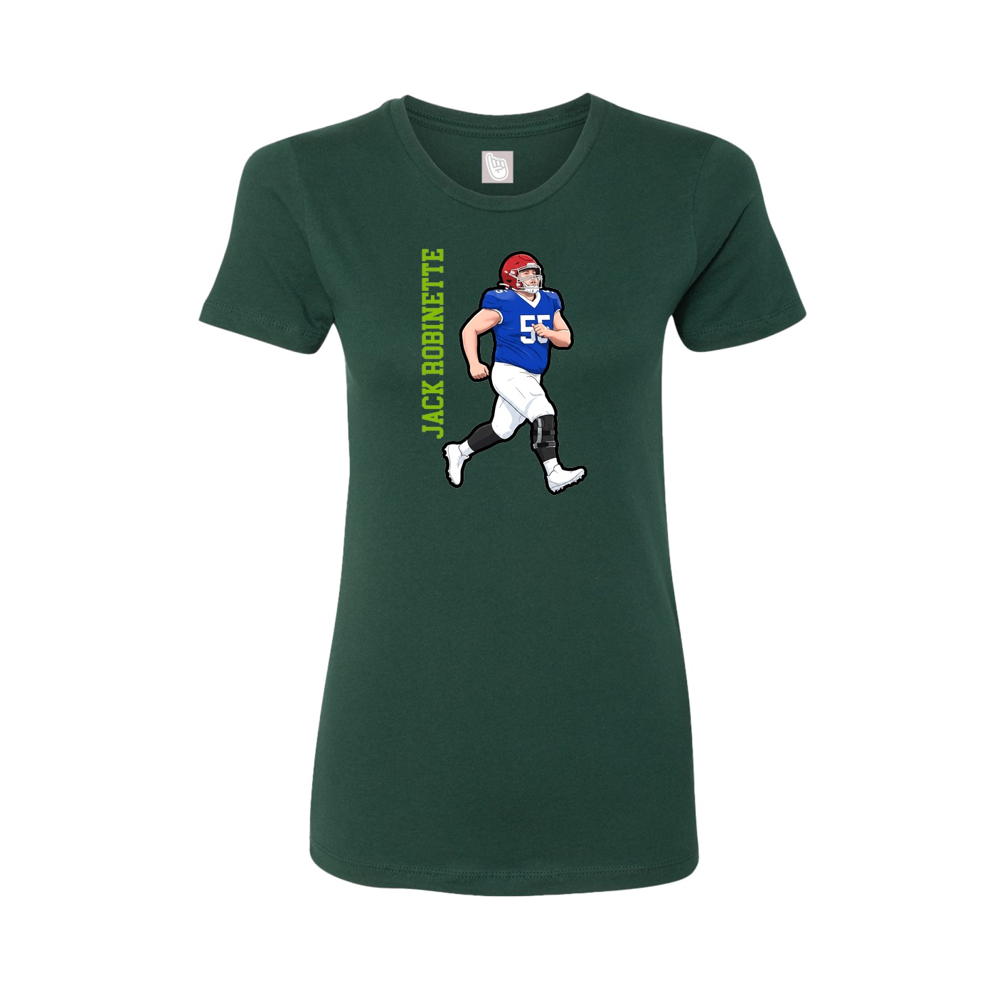 Womens Tee — Name Vertical in Green
