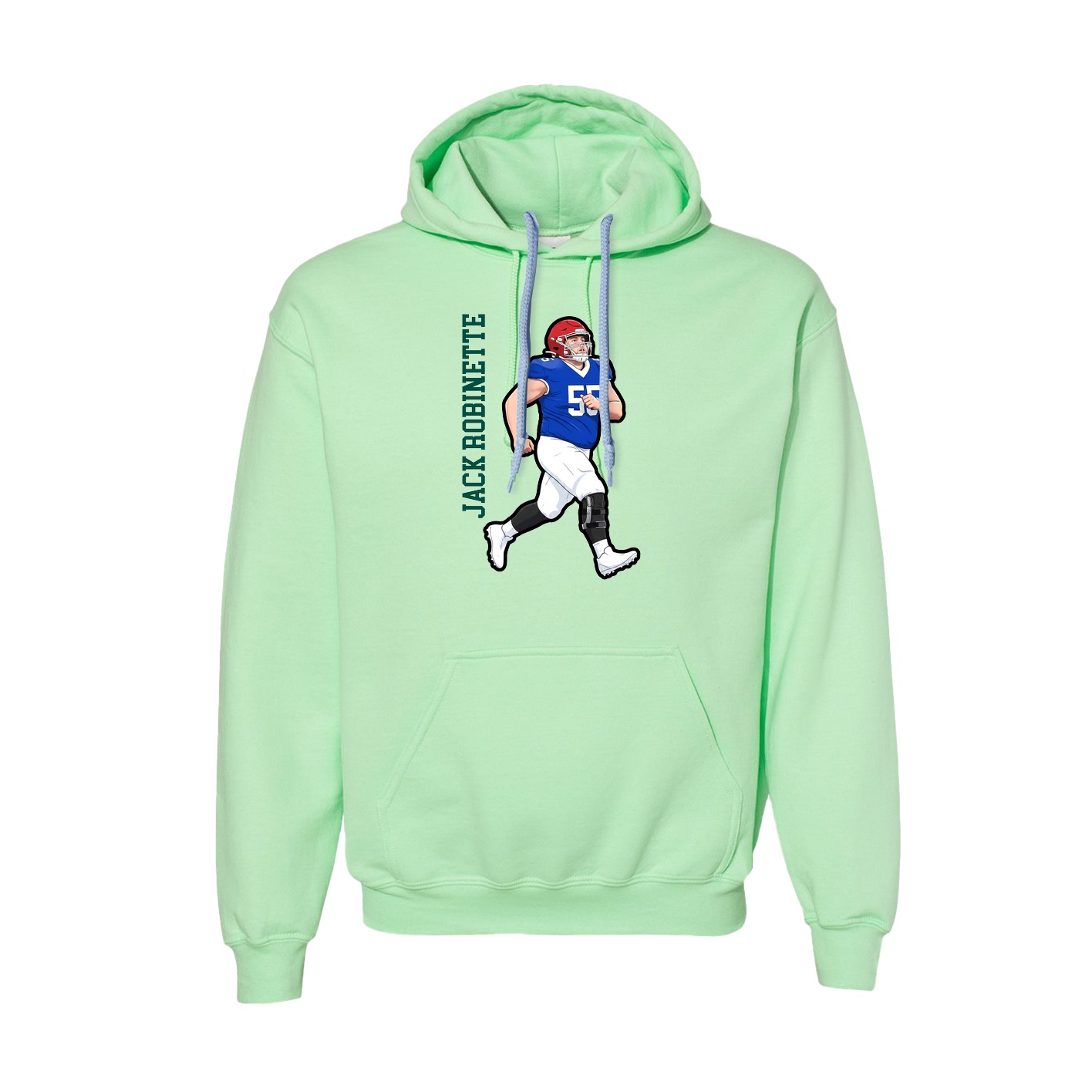 Hoodie — Name Vertical in Green