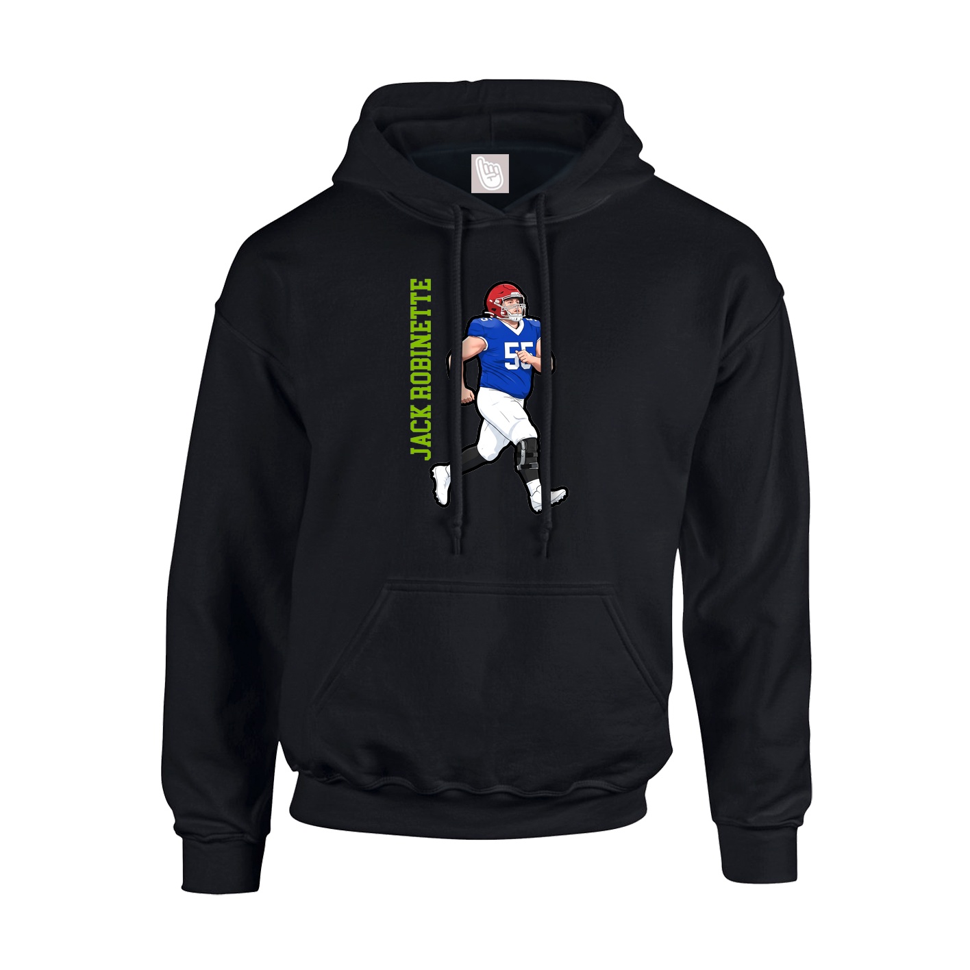 Youth Hoodie — Name Vertical in Black