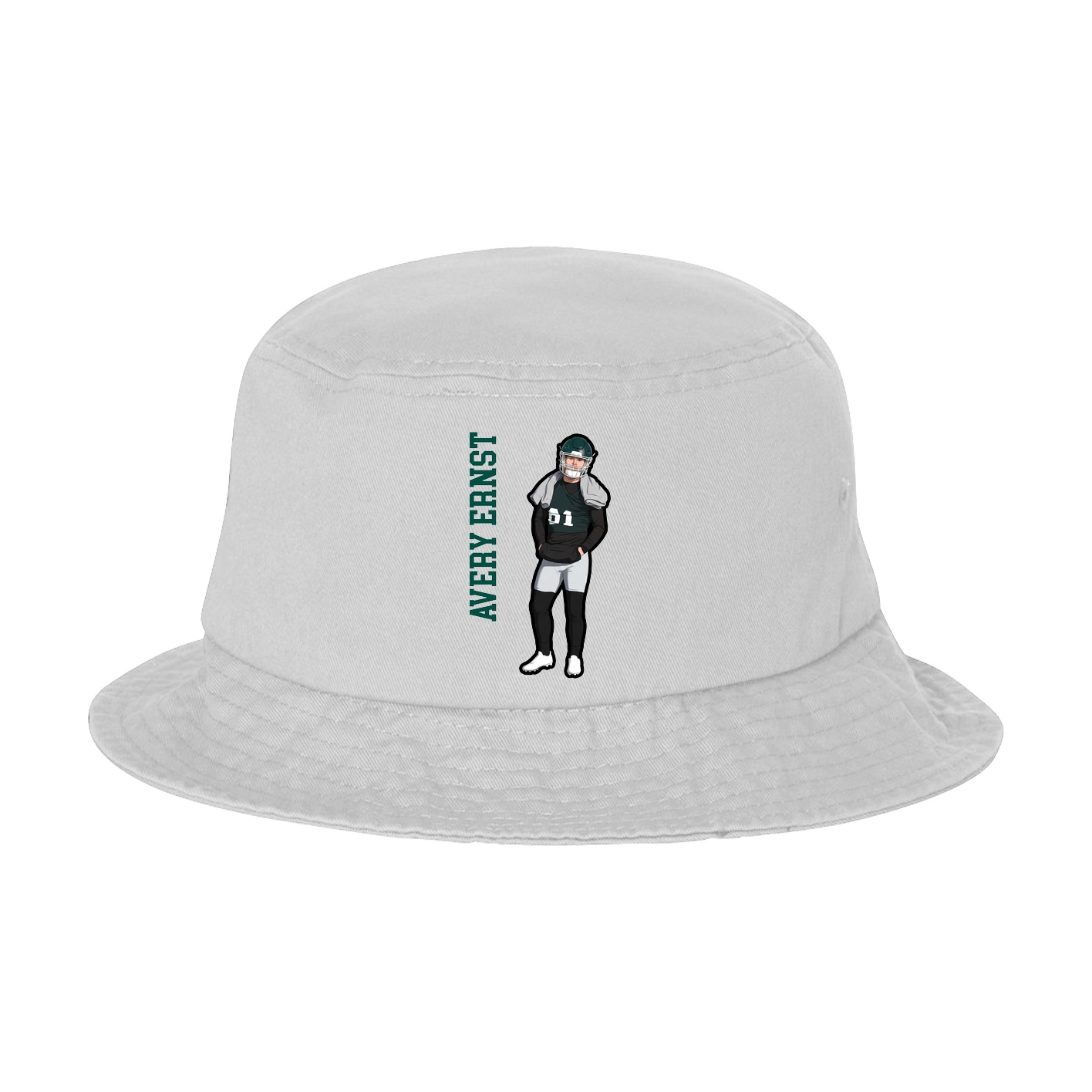 Bucket Cap — Name Vertical in White