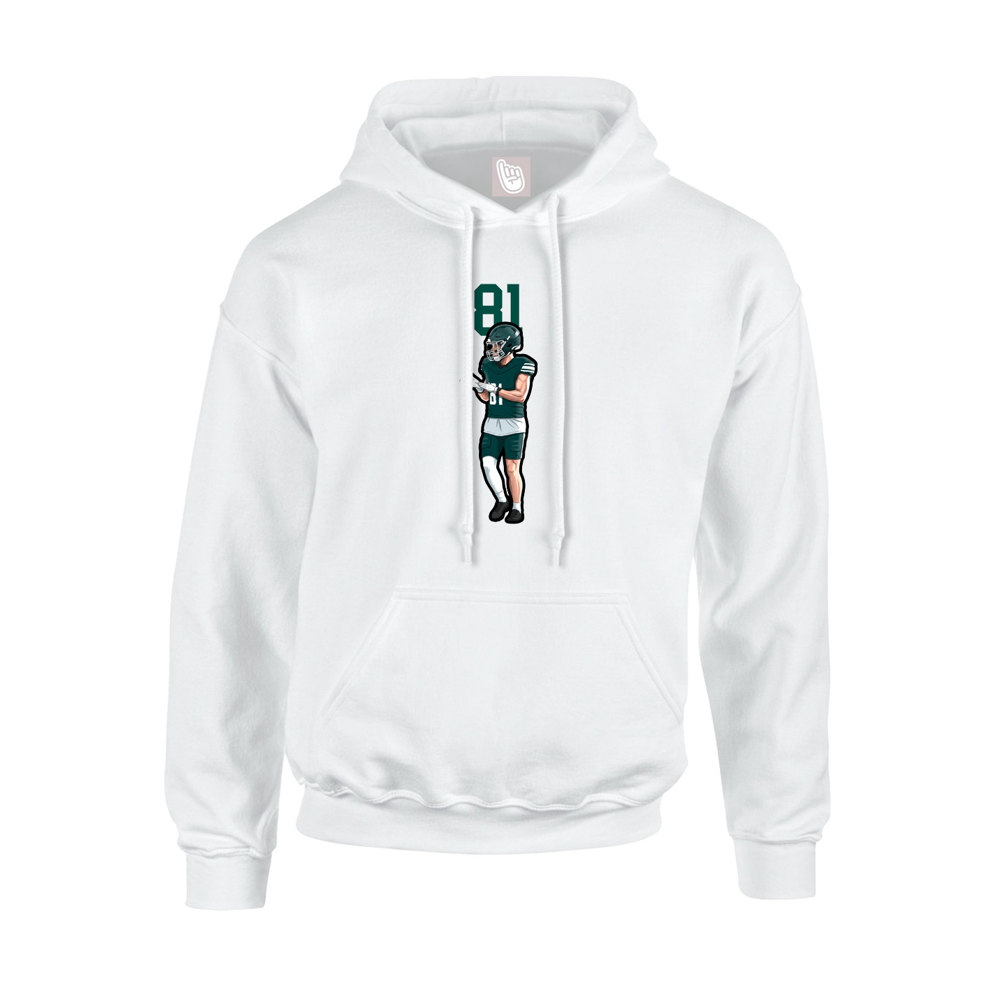 Youth Hoodie — Number Top in White