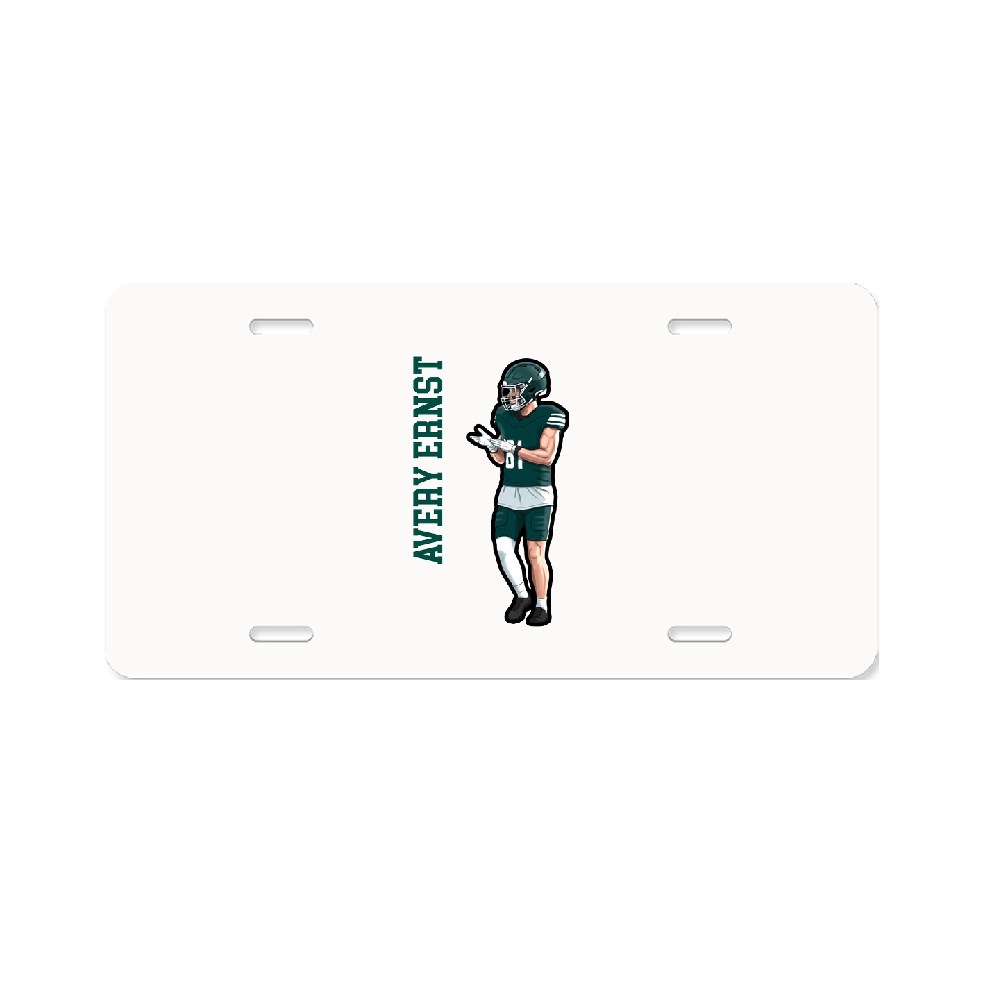 License Plate — Name Vertical in Classic