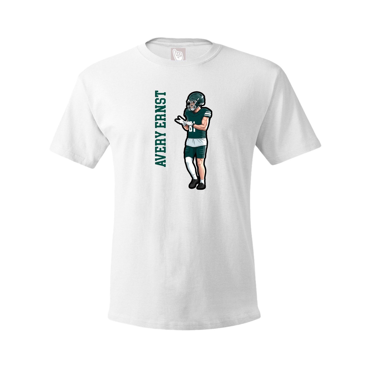 Tee — Name Vertical in White