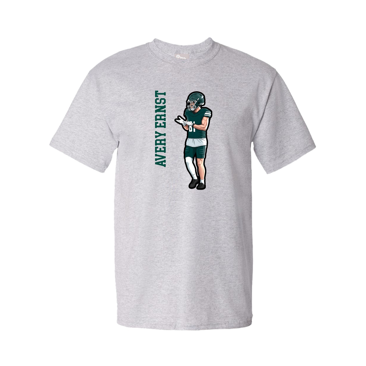 Youth Tee — Name Vertical in Grey