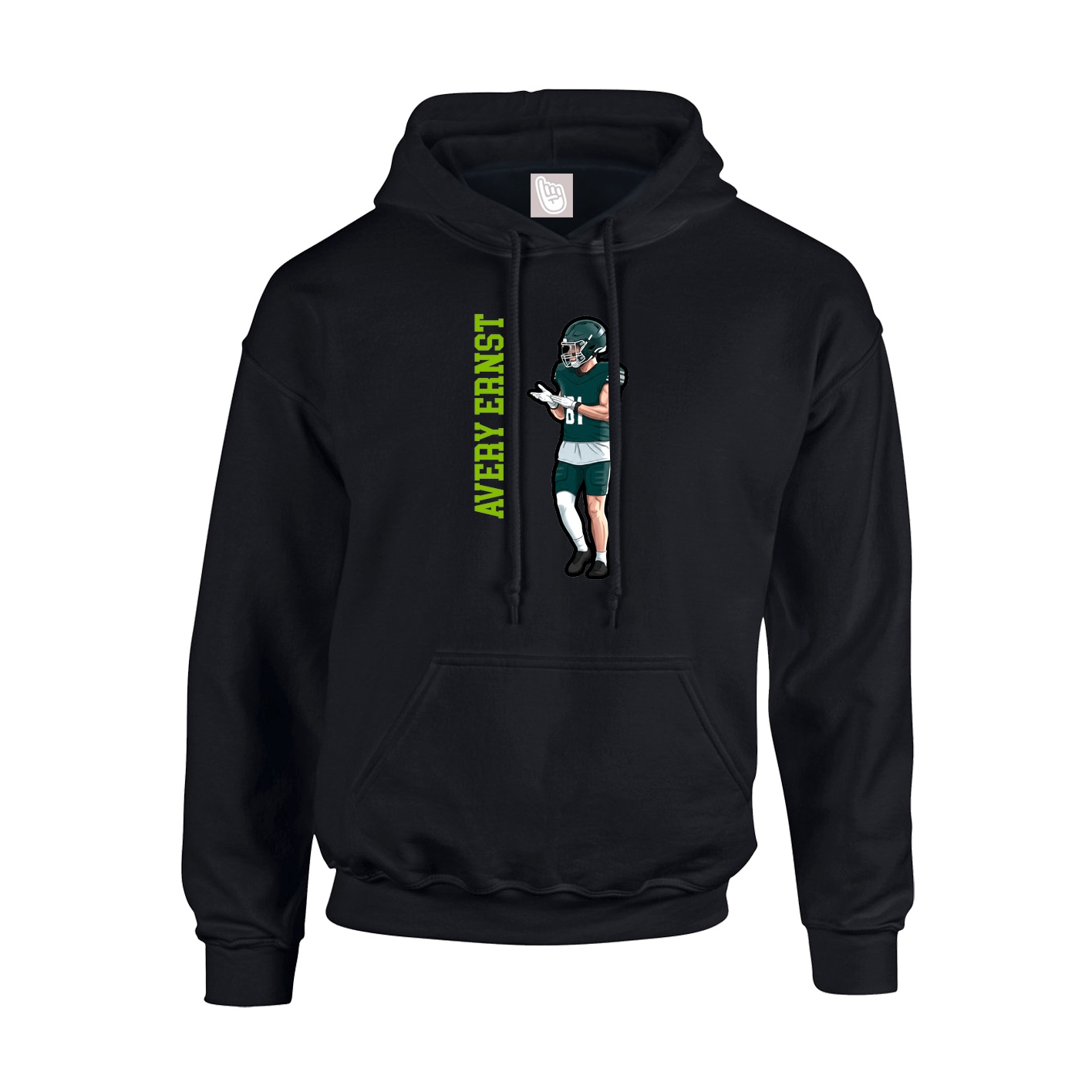 Hoodie — Name Vertical in Black