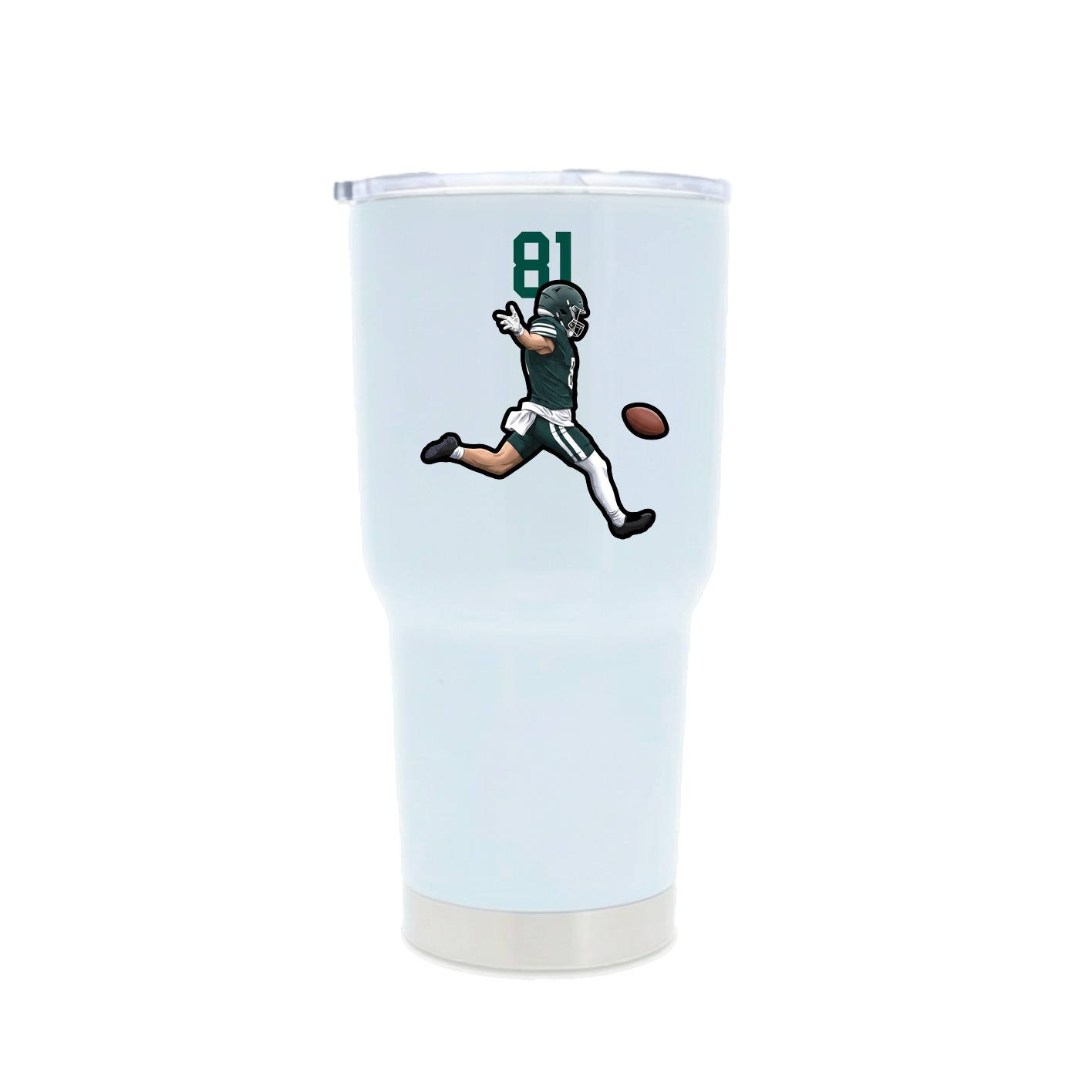 30oz Stainless Steel Tumbler — Number Top in White