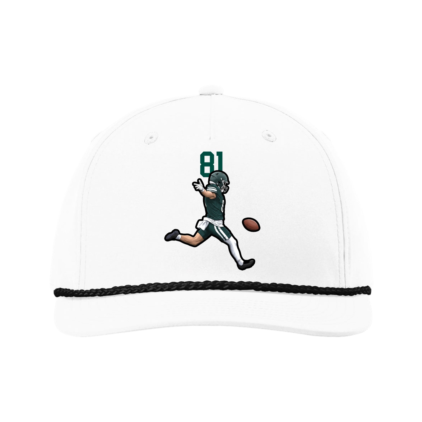 Five-Panel Classic Rope Cap — Number Top in White