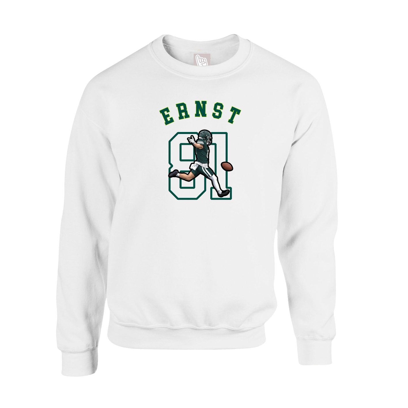 Fleece Crew — Shirsey Arch in White