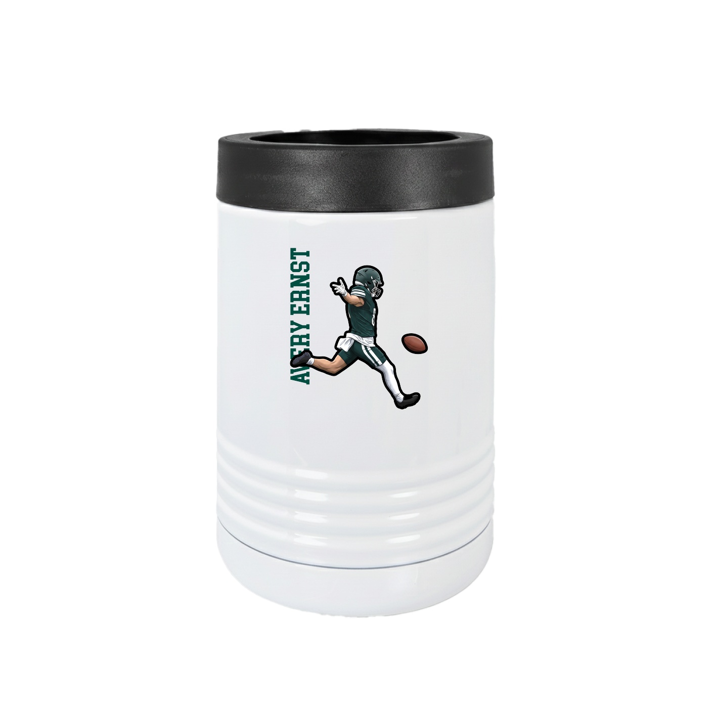 Beverage Holder — Name Vertical in White
