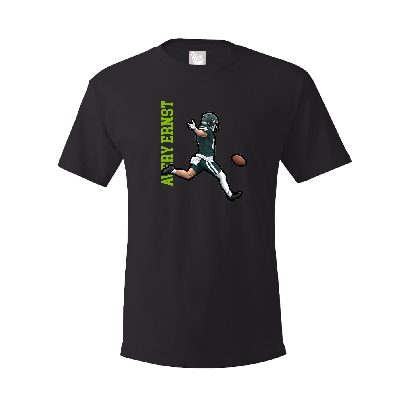 Youth Tee — Name Vertical in Black