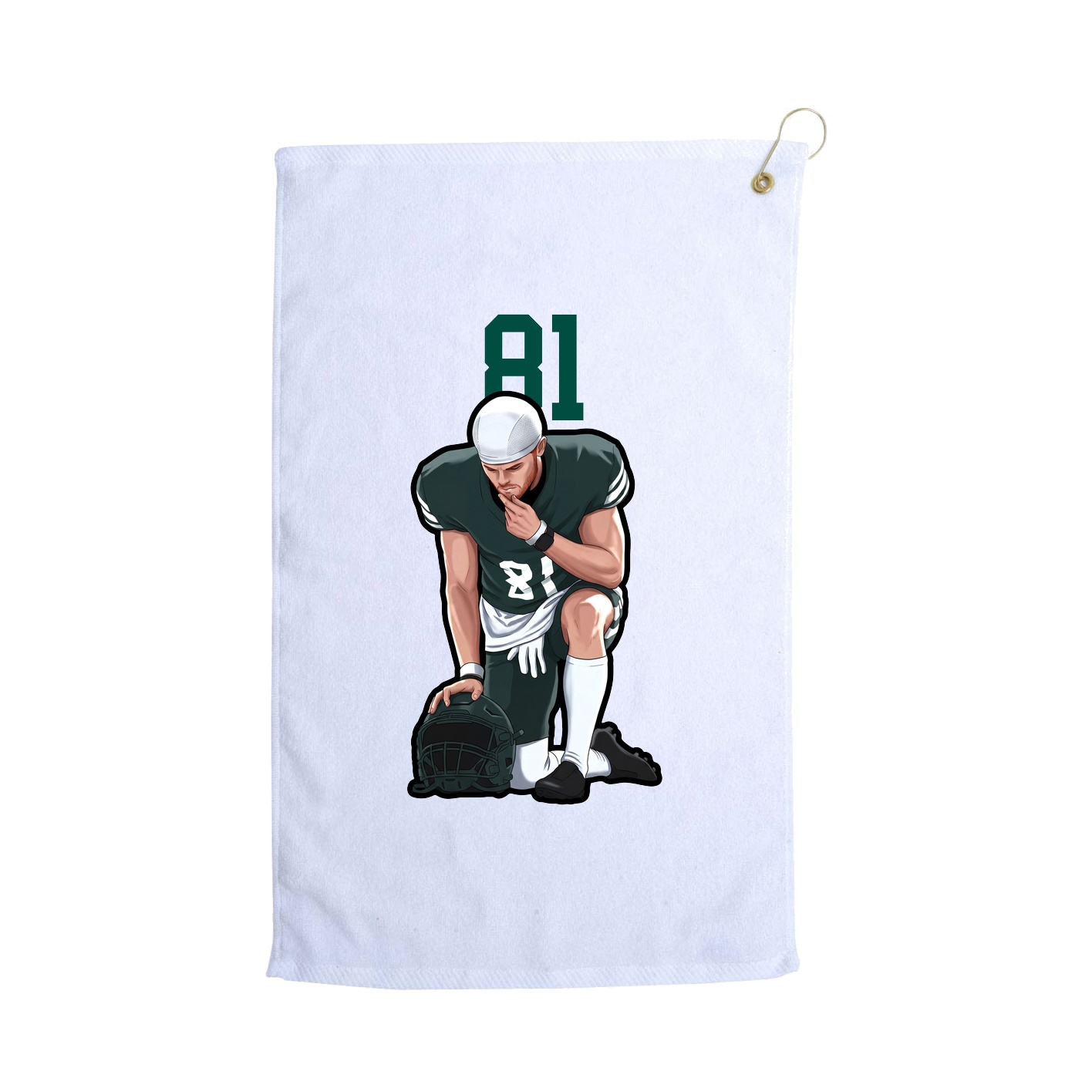 Golf Towel — Number Top in White
