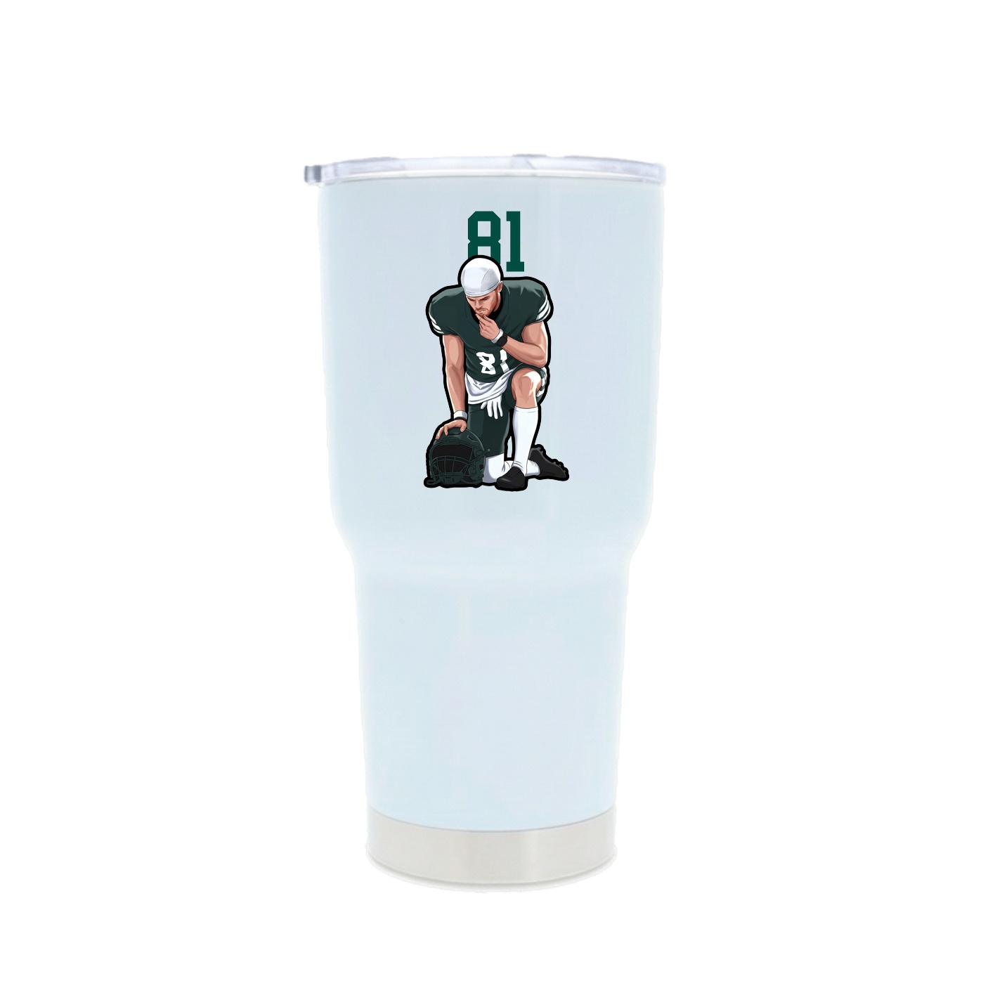 30oz Stainless Steel Tumbler — Number Top in White