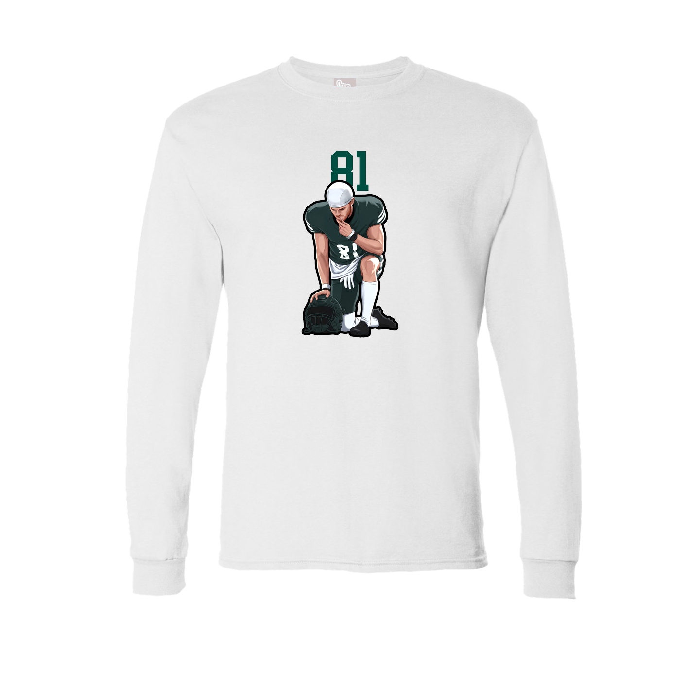 Long Sleeve Tee — Number Top in White