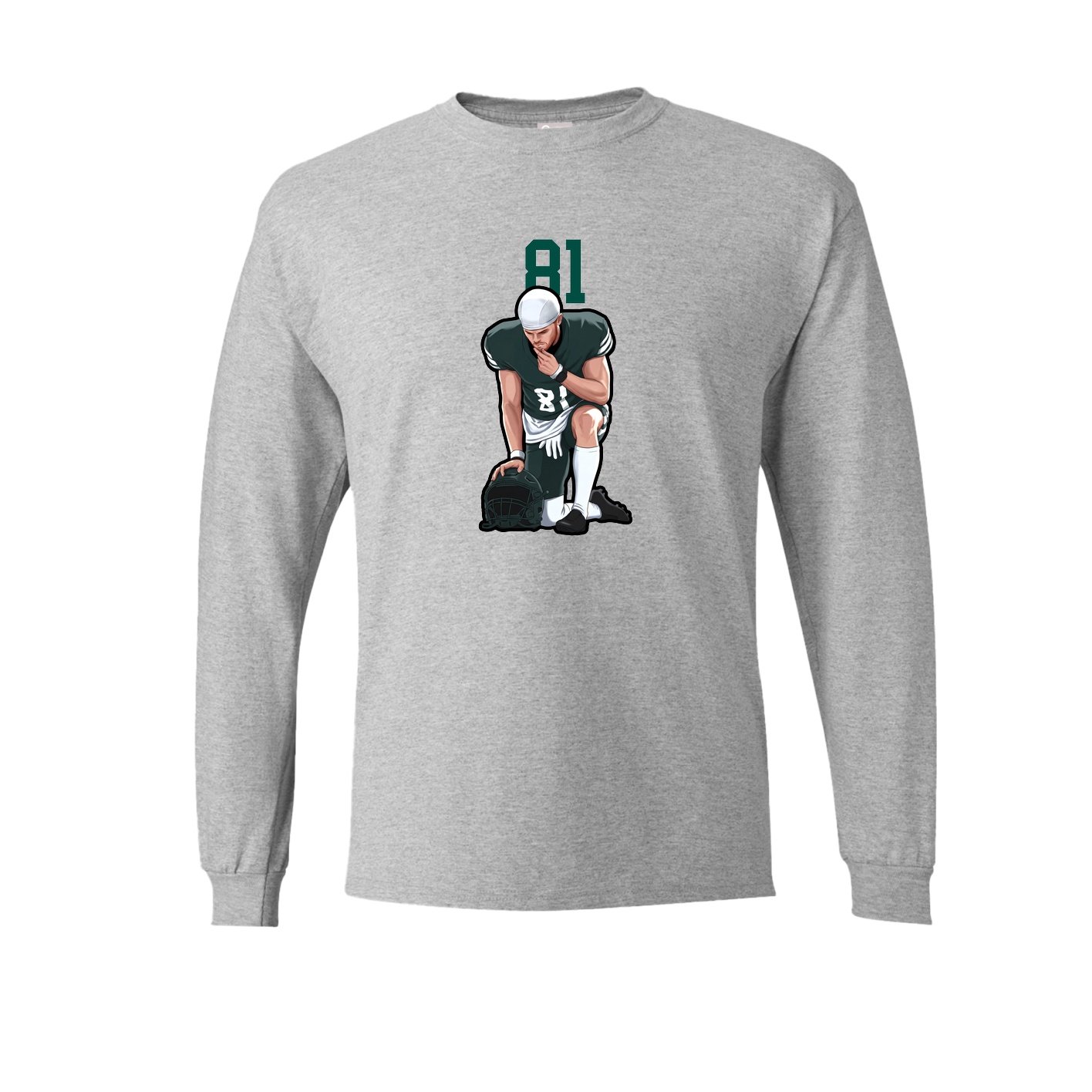 Long Sleeve Tee — Number Top in Grey