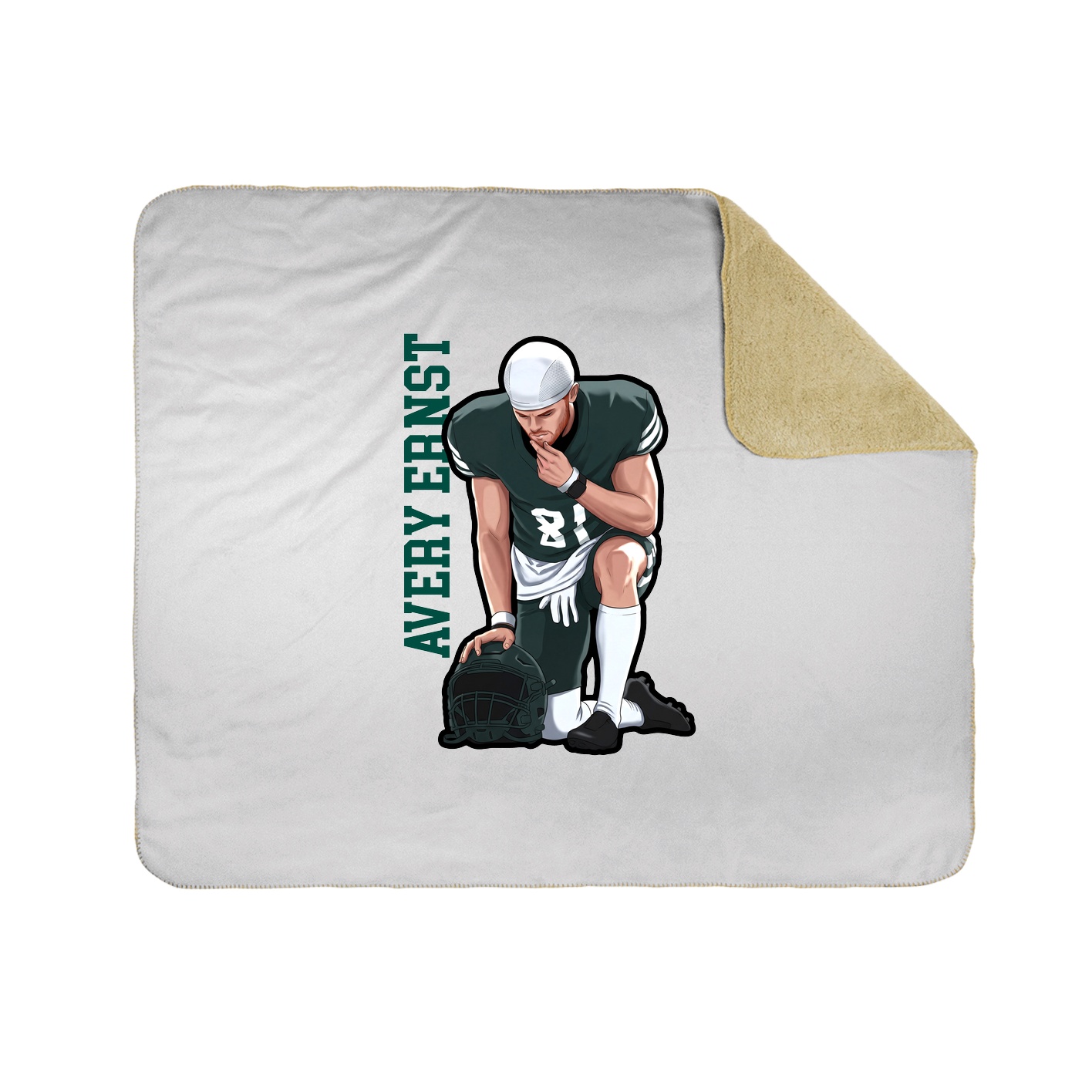 Throw Blanket — Name Vertical in White