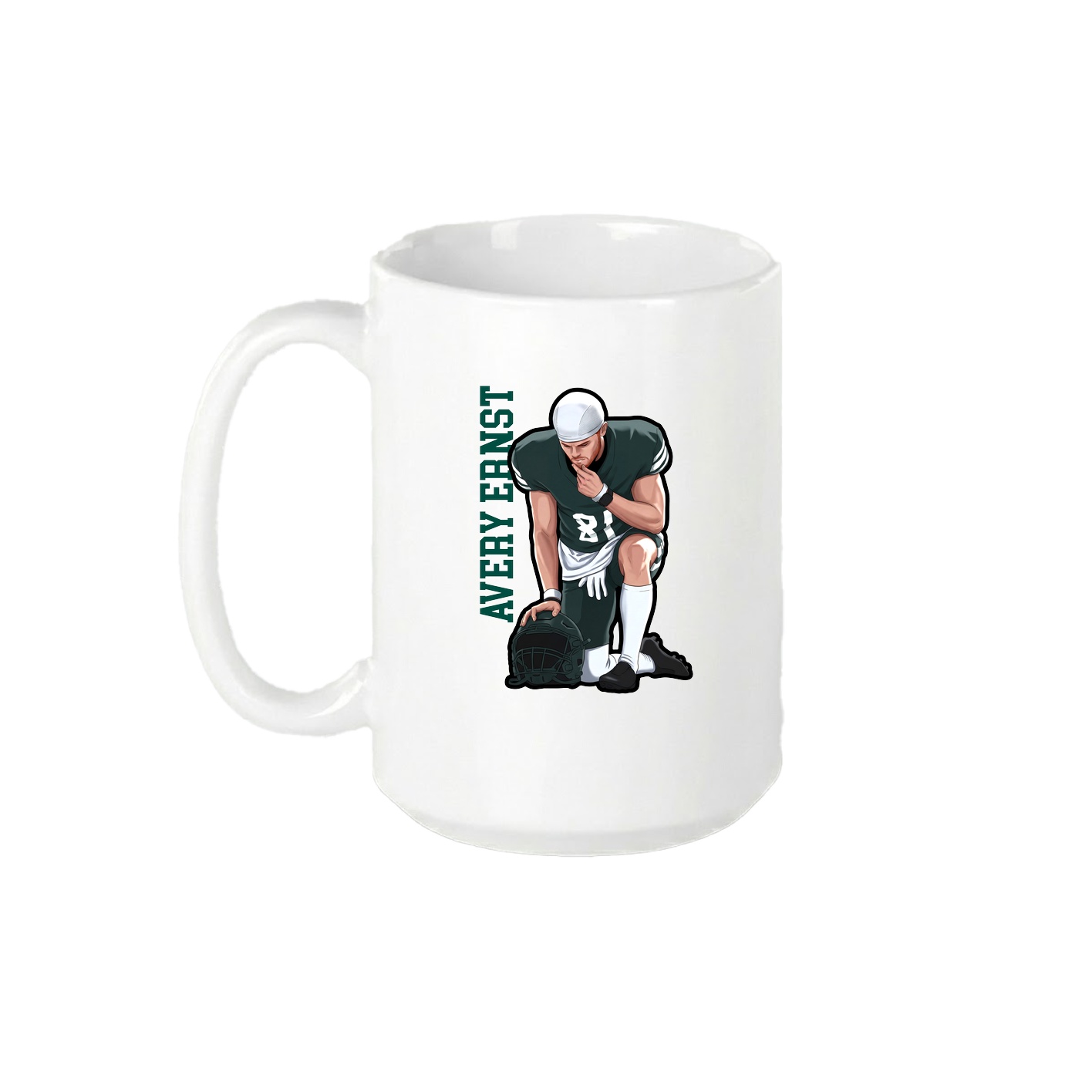 15oz Coffee Mug — Name Vertical in White