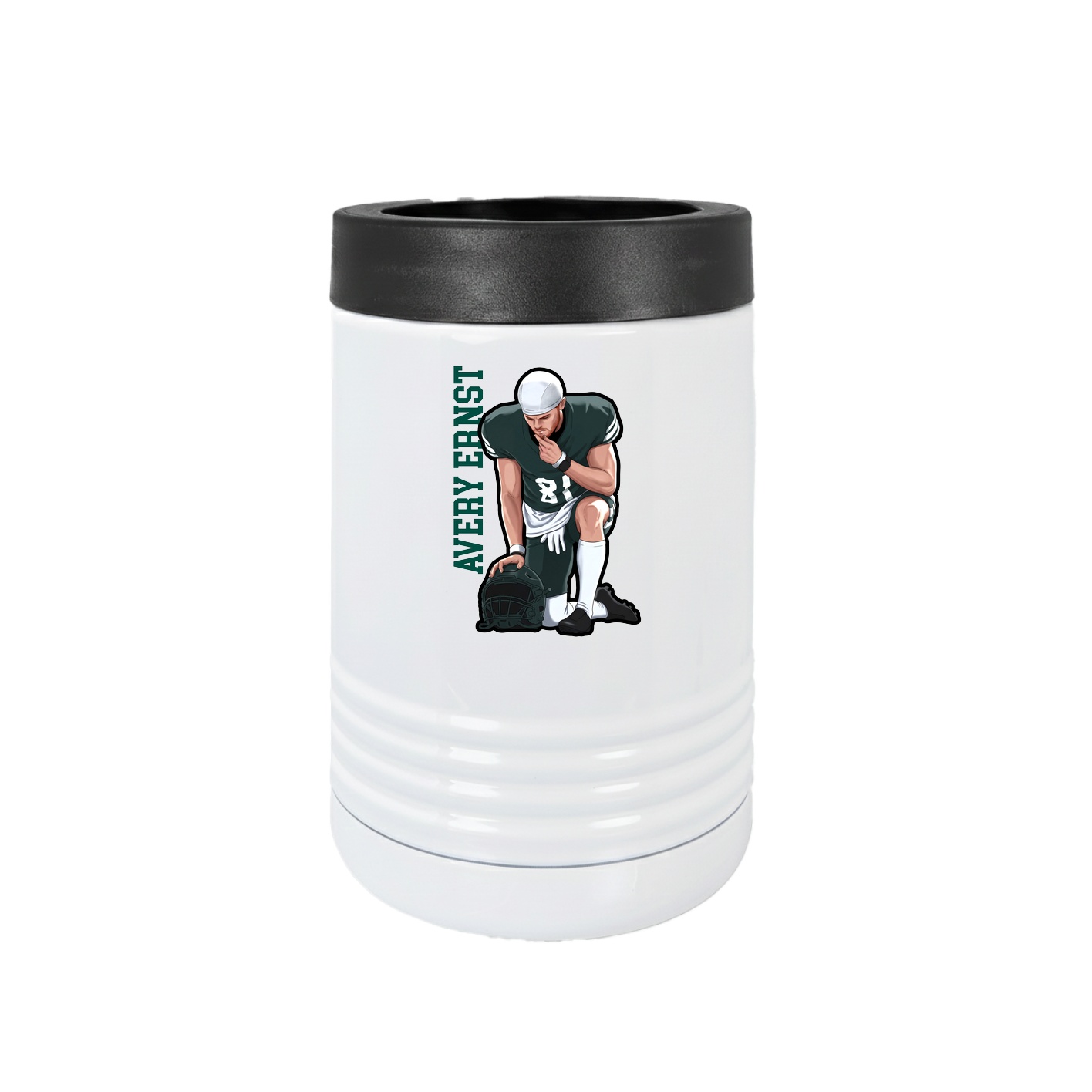 Beverage Holder — Name Vertical in White