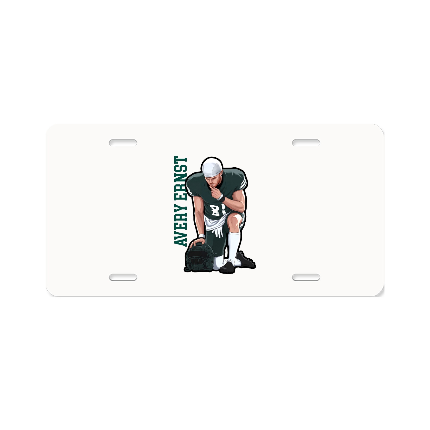 License Plate — Name Vertical in Classic
