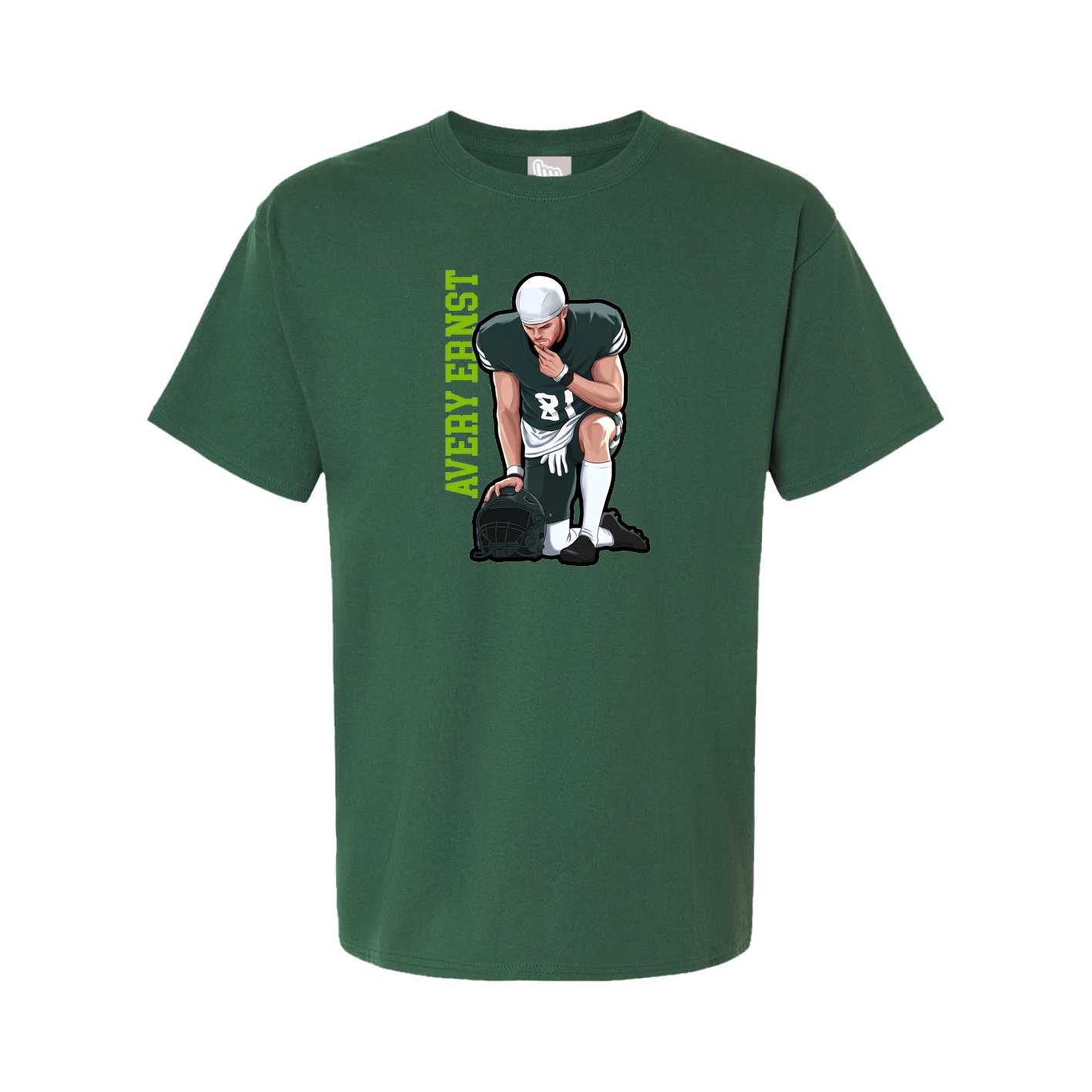 Youth Tee — Name Vertical in Green