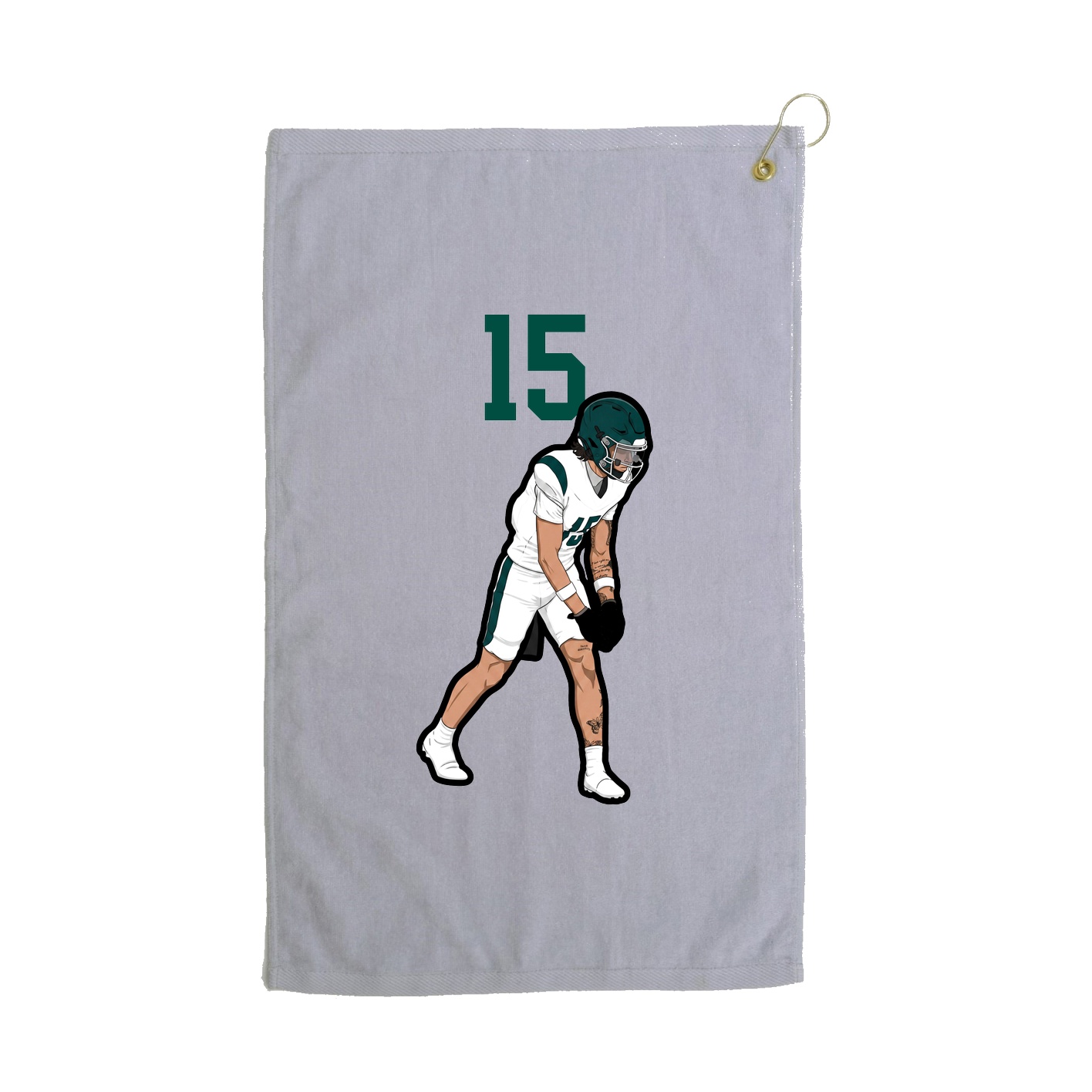 Golf Towel — Number Top in Grey