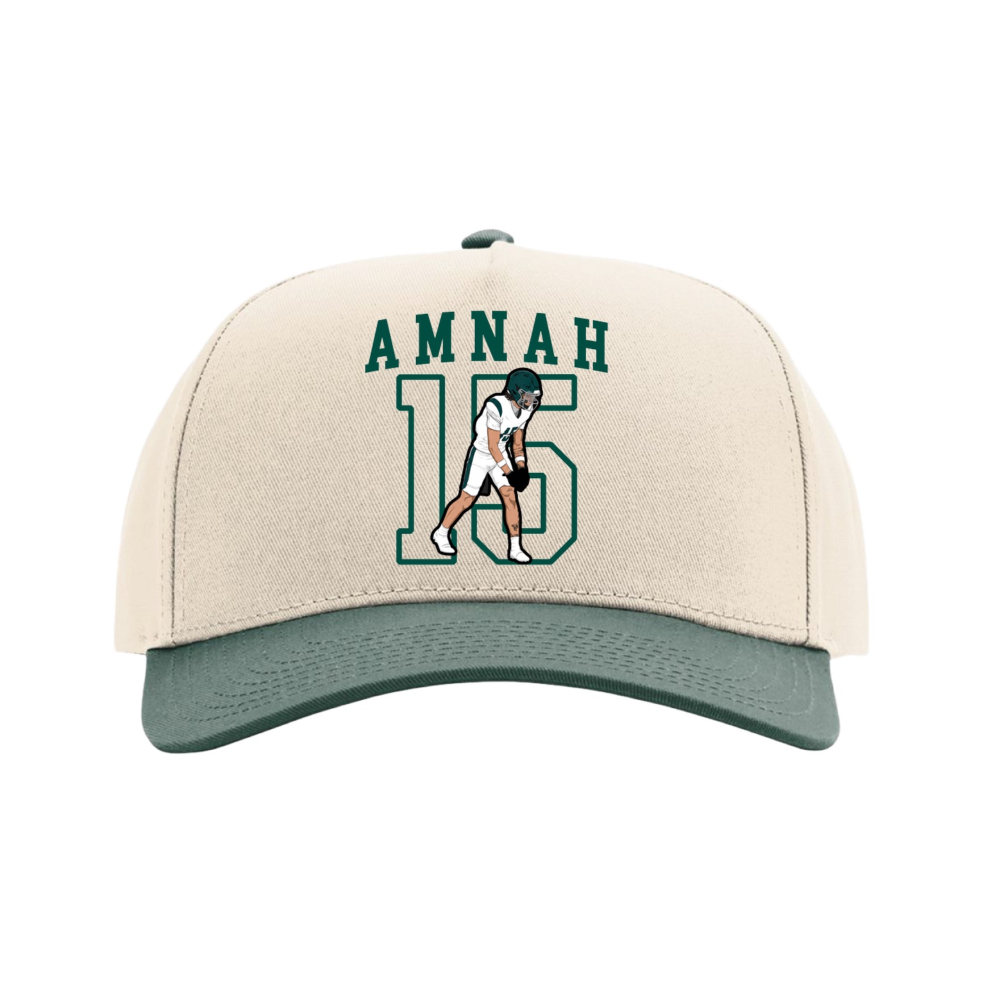 Full Fabric Five-Panel Champ Cap — Shirsey in Cream/Green