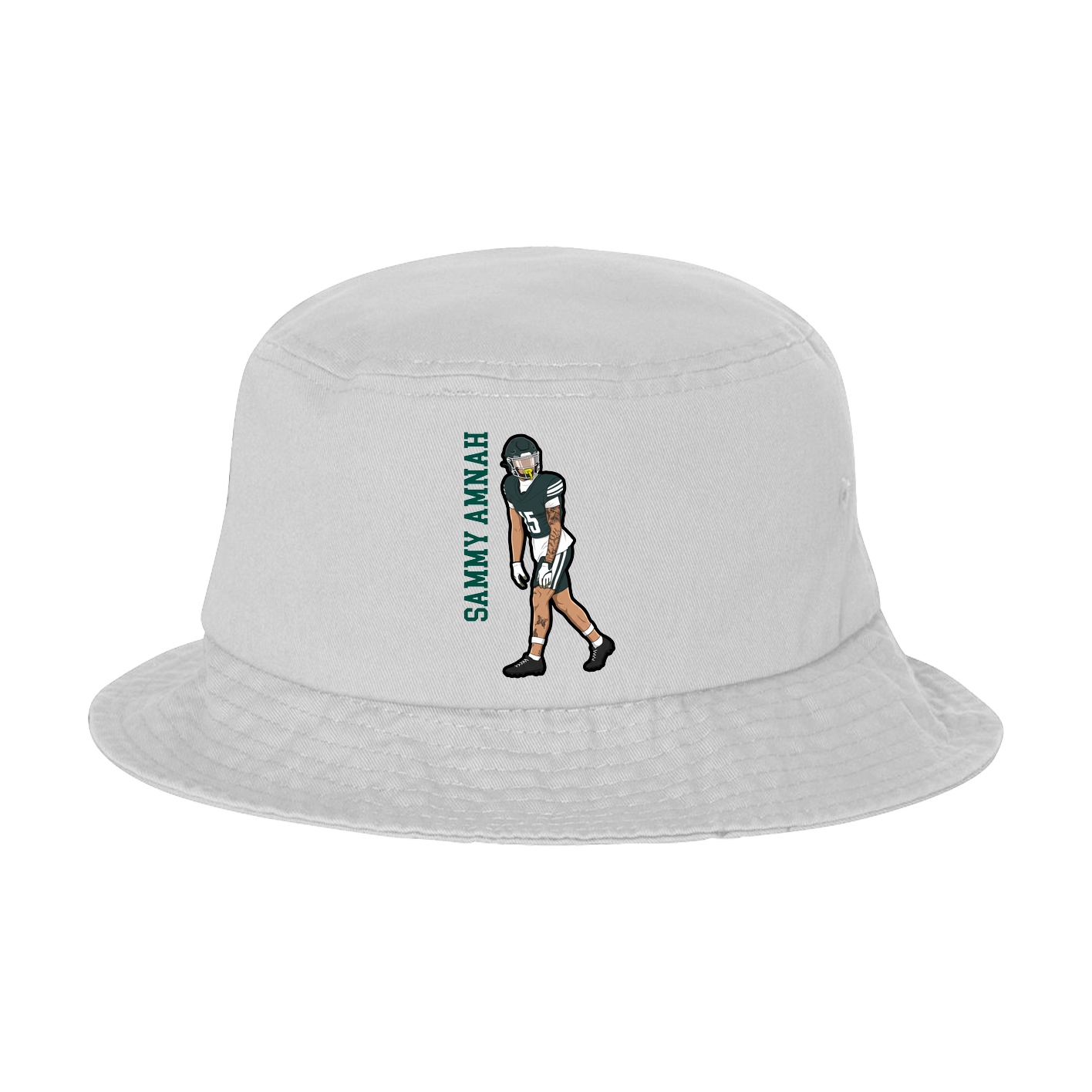 Bucket Cap — Name Vertical in White