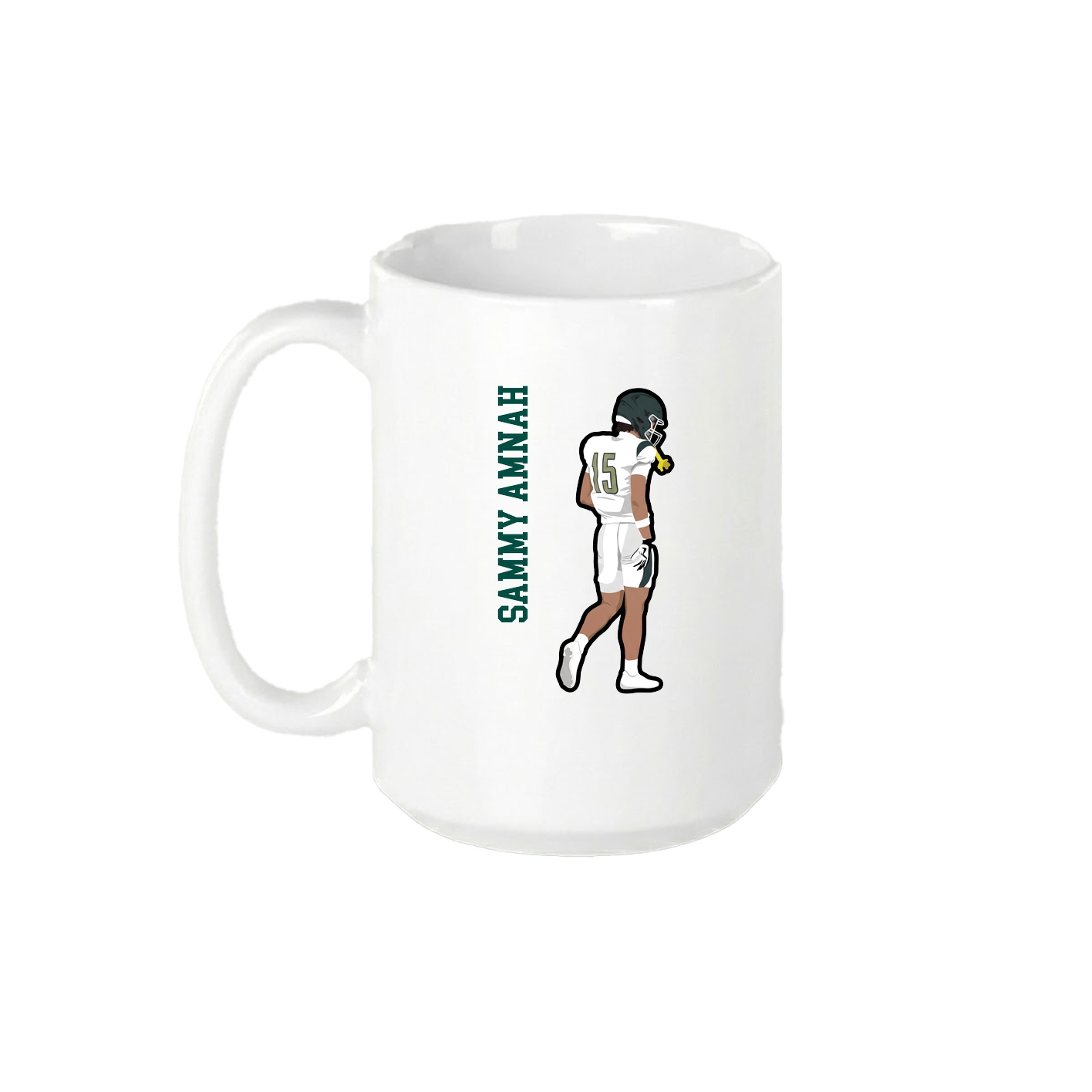 15oz Coffee Mug — Name Vertical in White