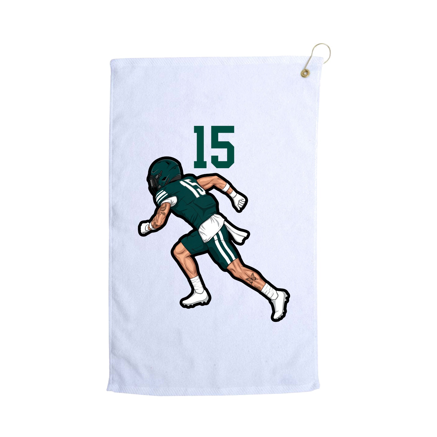 Golf Towel — Number Top in White