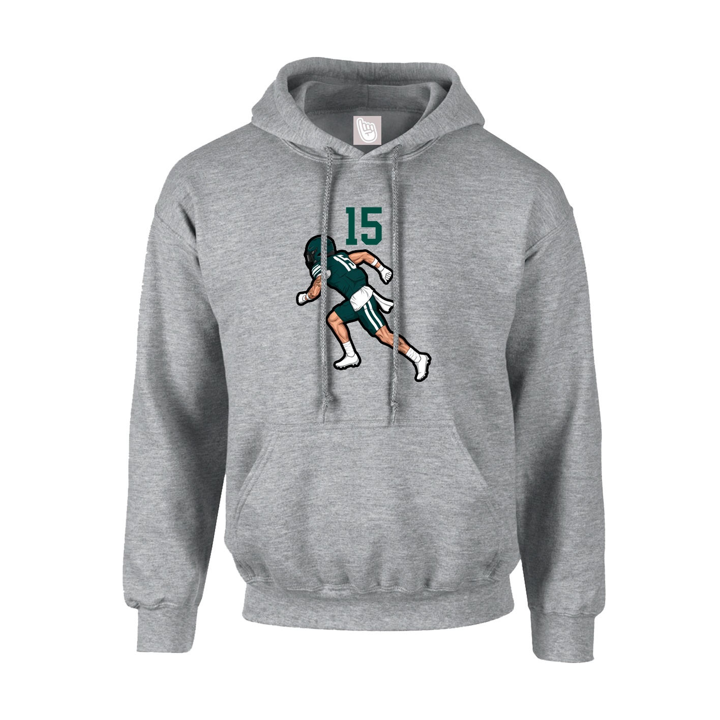 Youth Hoodie — Number Top in Grey