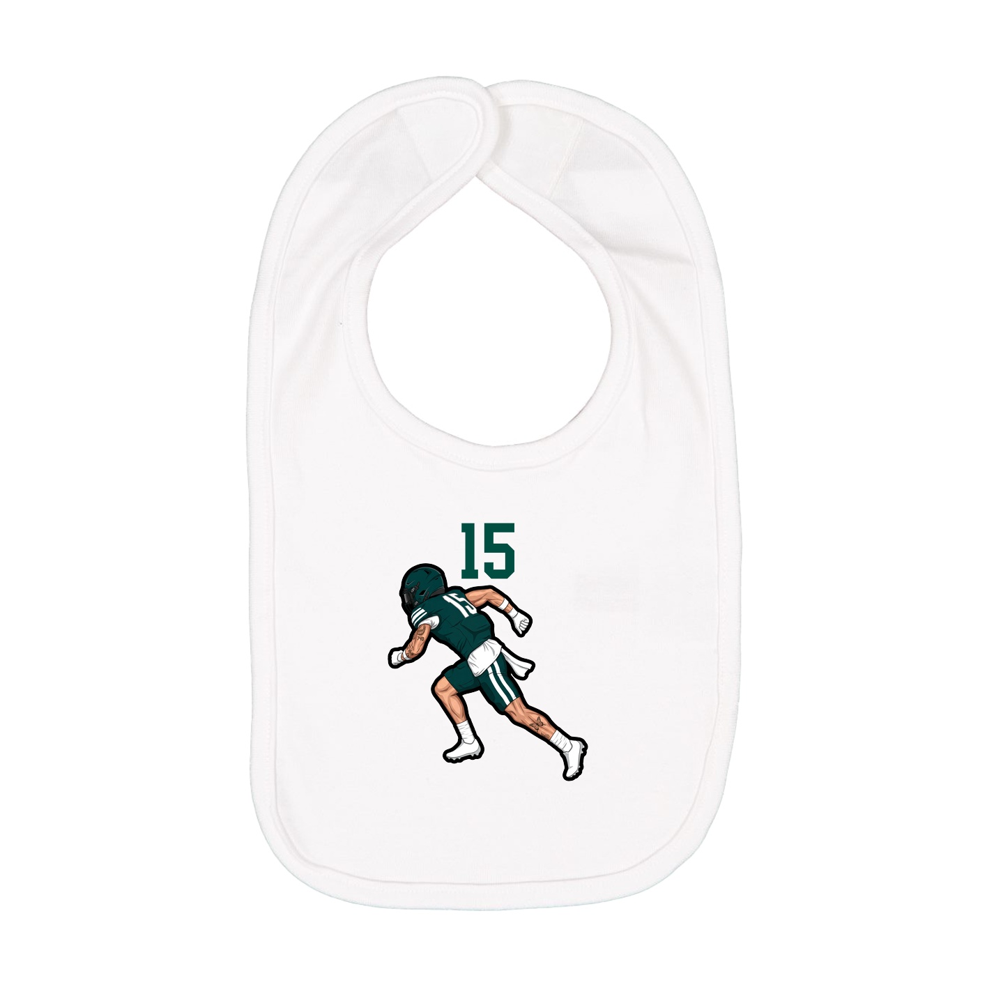 Infant Bib — Number Top in White