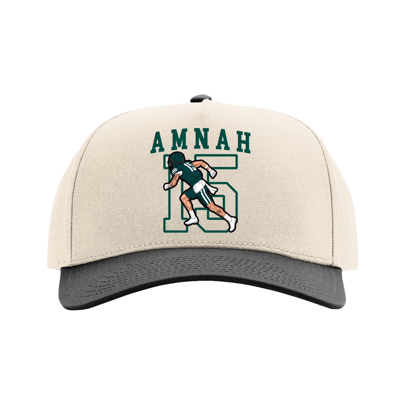 Full Fabric Five-Panel Champ Cap — Shirsey in Cream/Black