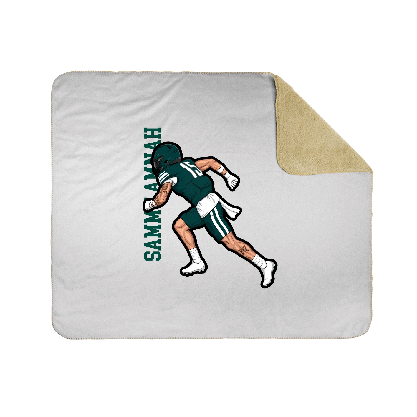 Throw Blanket — Name Vertical in White