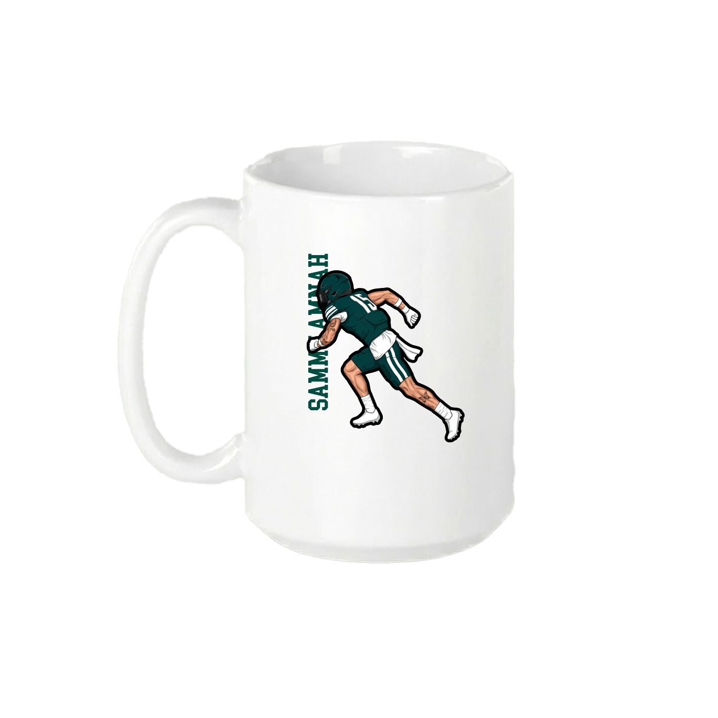 15oz Coffee Mug — Name Vertical in White