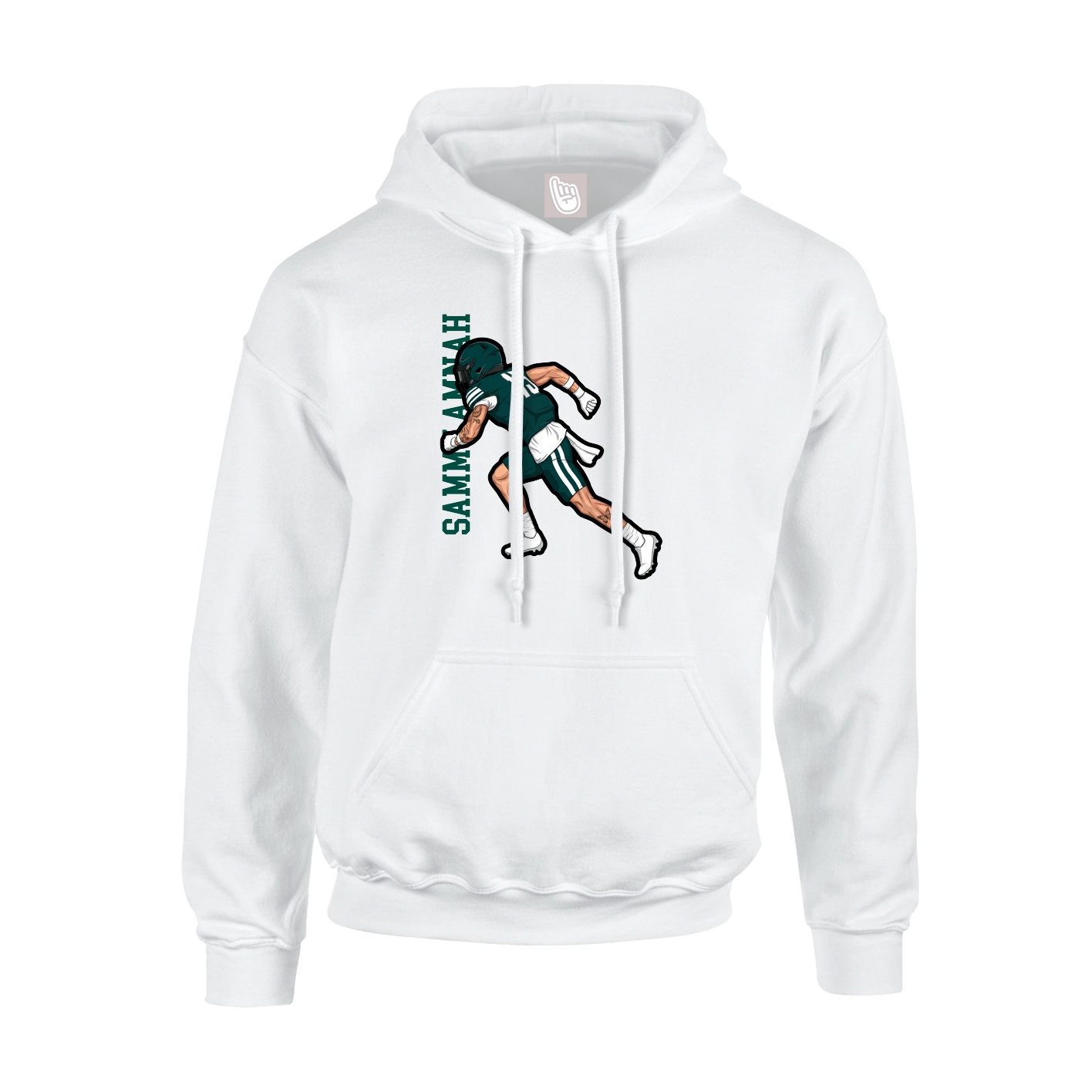 Hoodie — Name Vertical in White