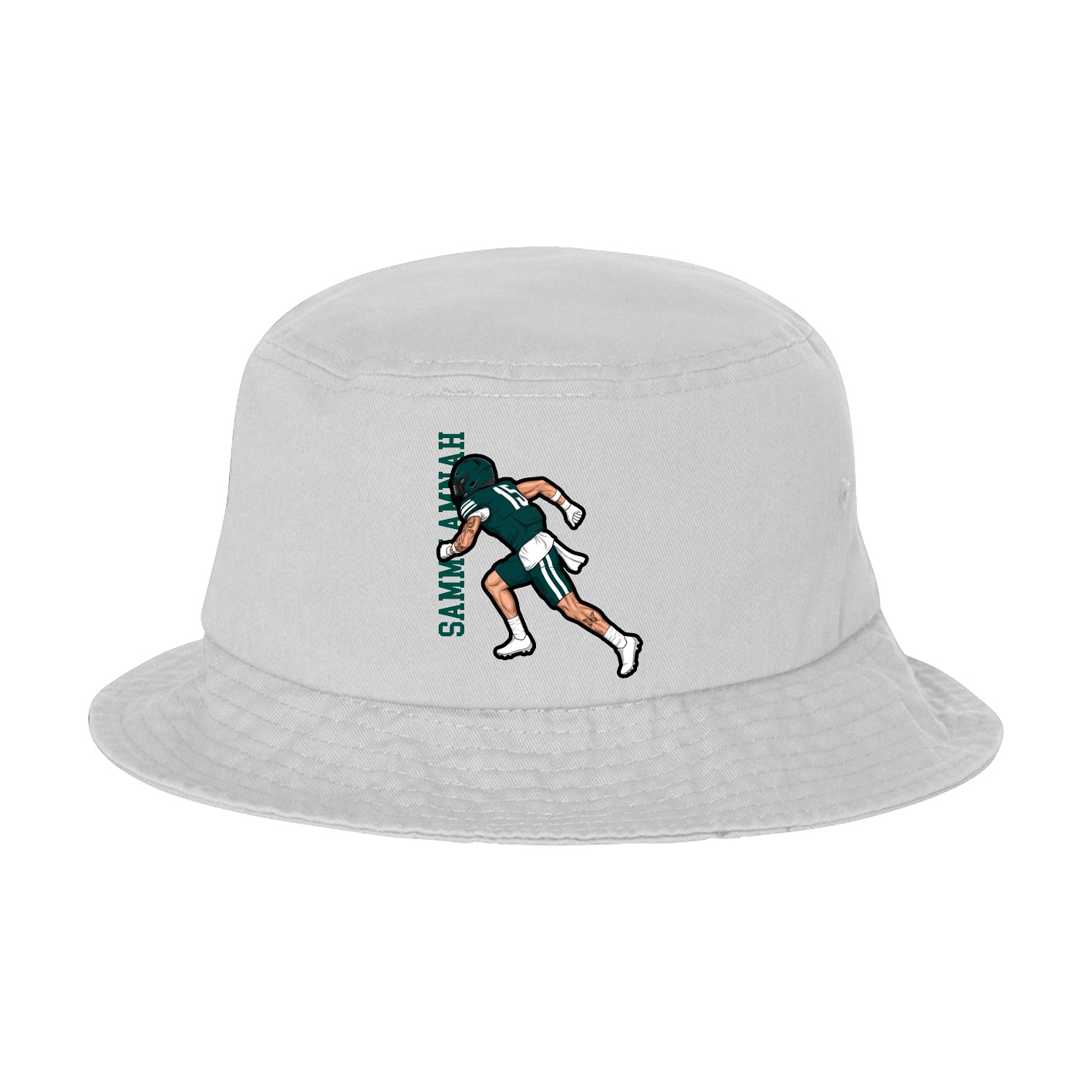 Bucket Cap — Name Vertical in White